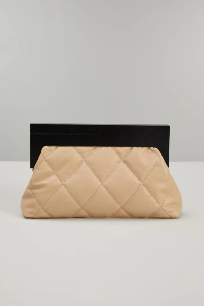 Clutch in similpelle e legno