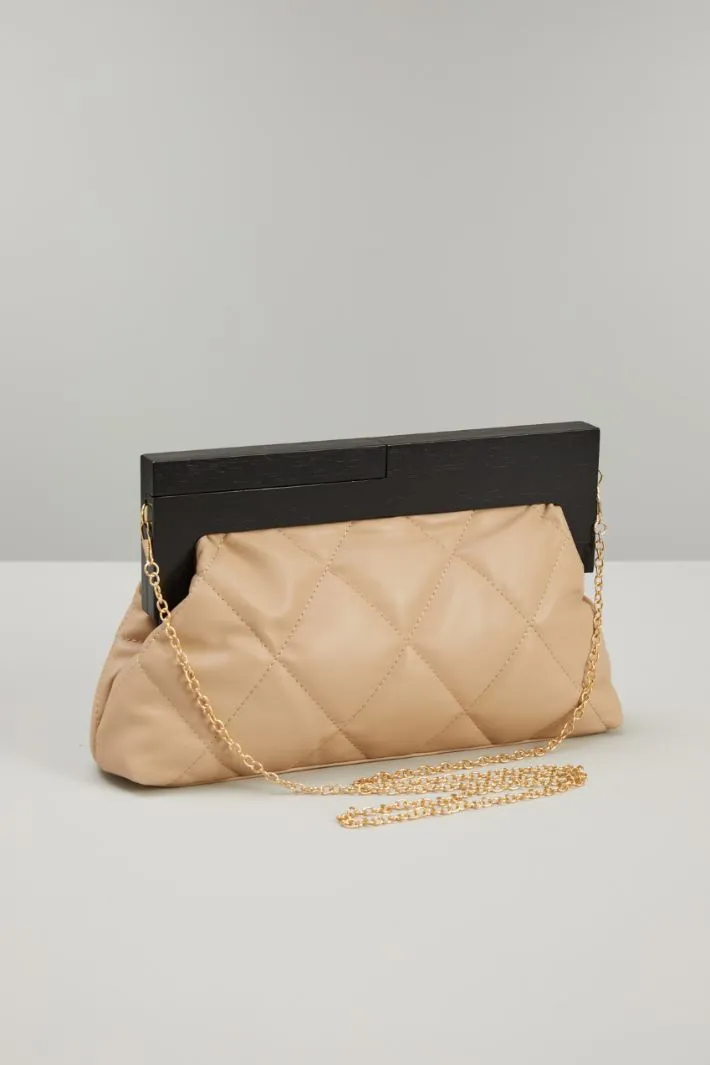 Clutch in similpelle e legno