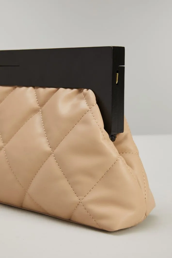Clutch in similpelle e legno