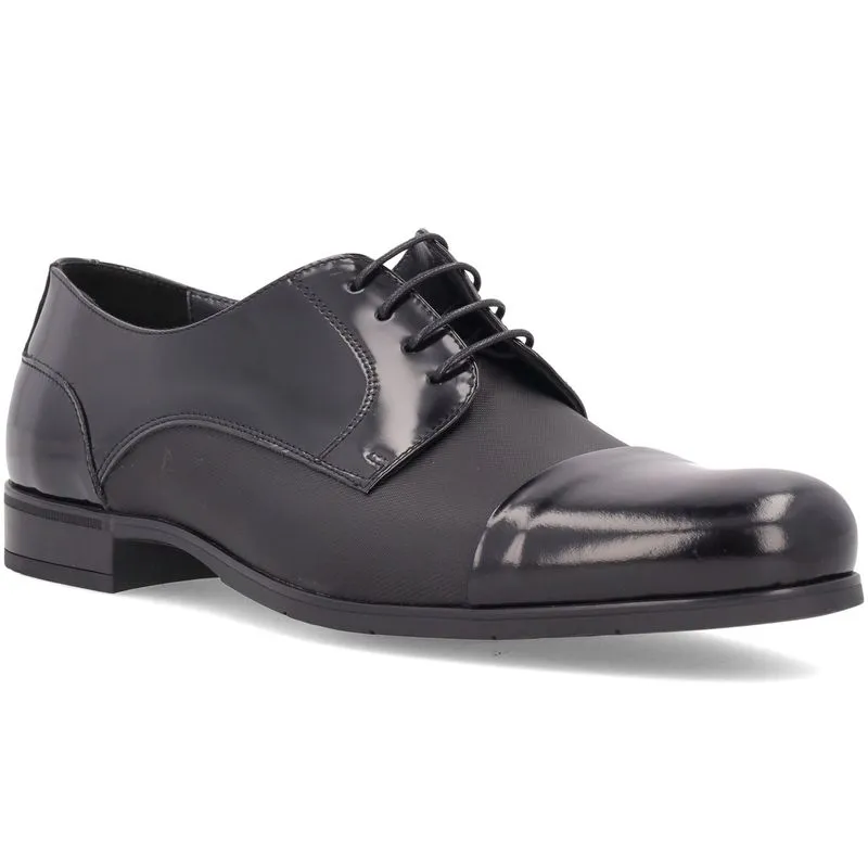 Derby in denim spazzolato nero 