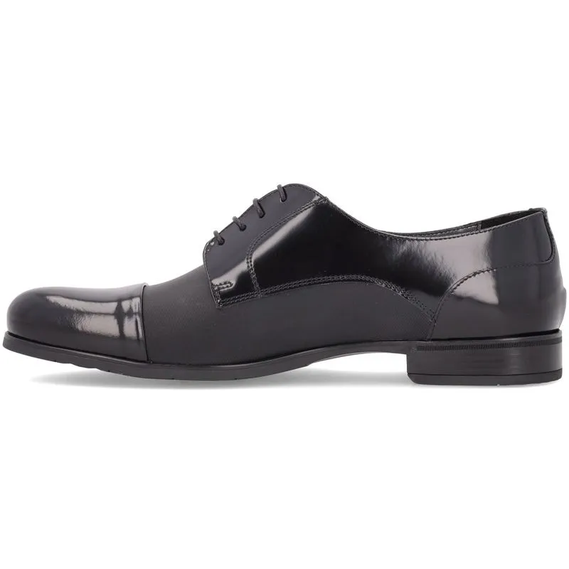 Derby in denim spazzolato nero 