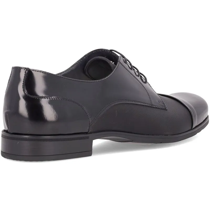 Derby in denim spazzolato nero 
