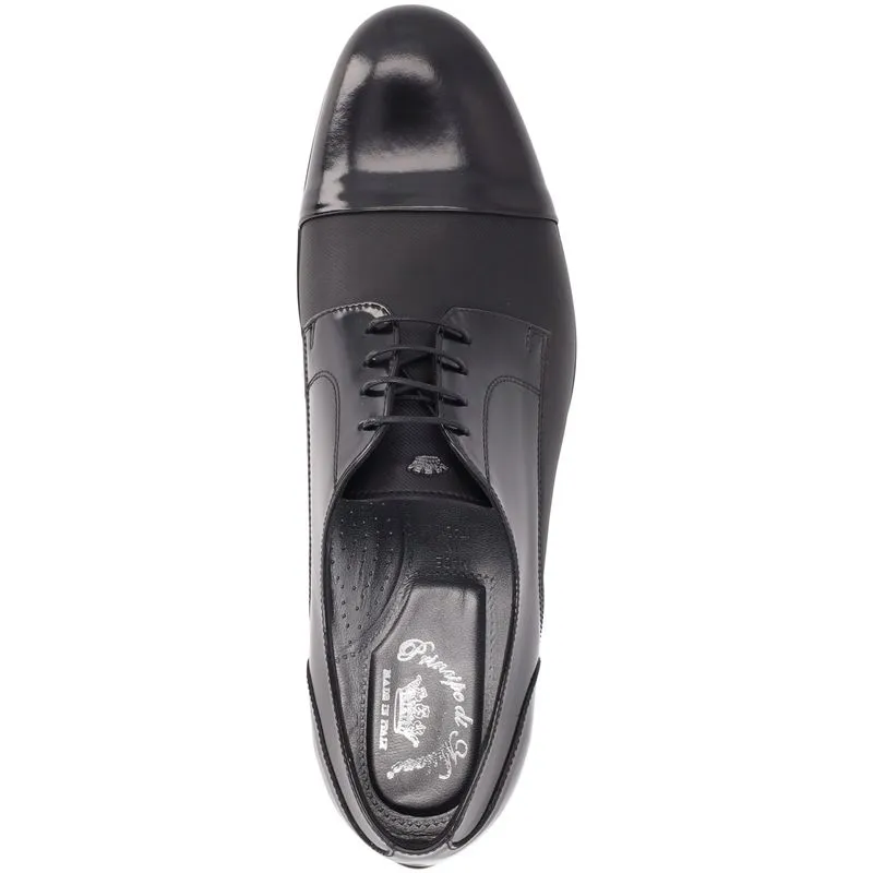 Derby in denim spazzolato nero 