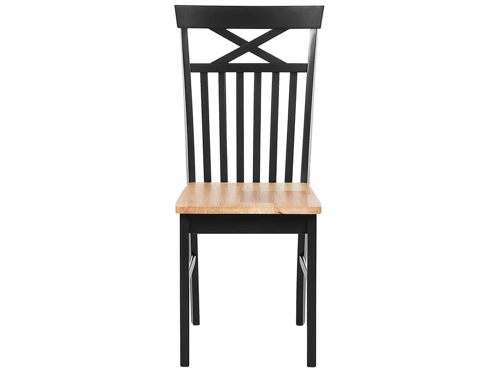 Dining Set HOUSTON Wood Brown/ Black 4 Seater