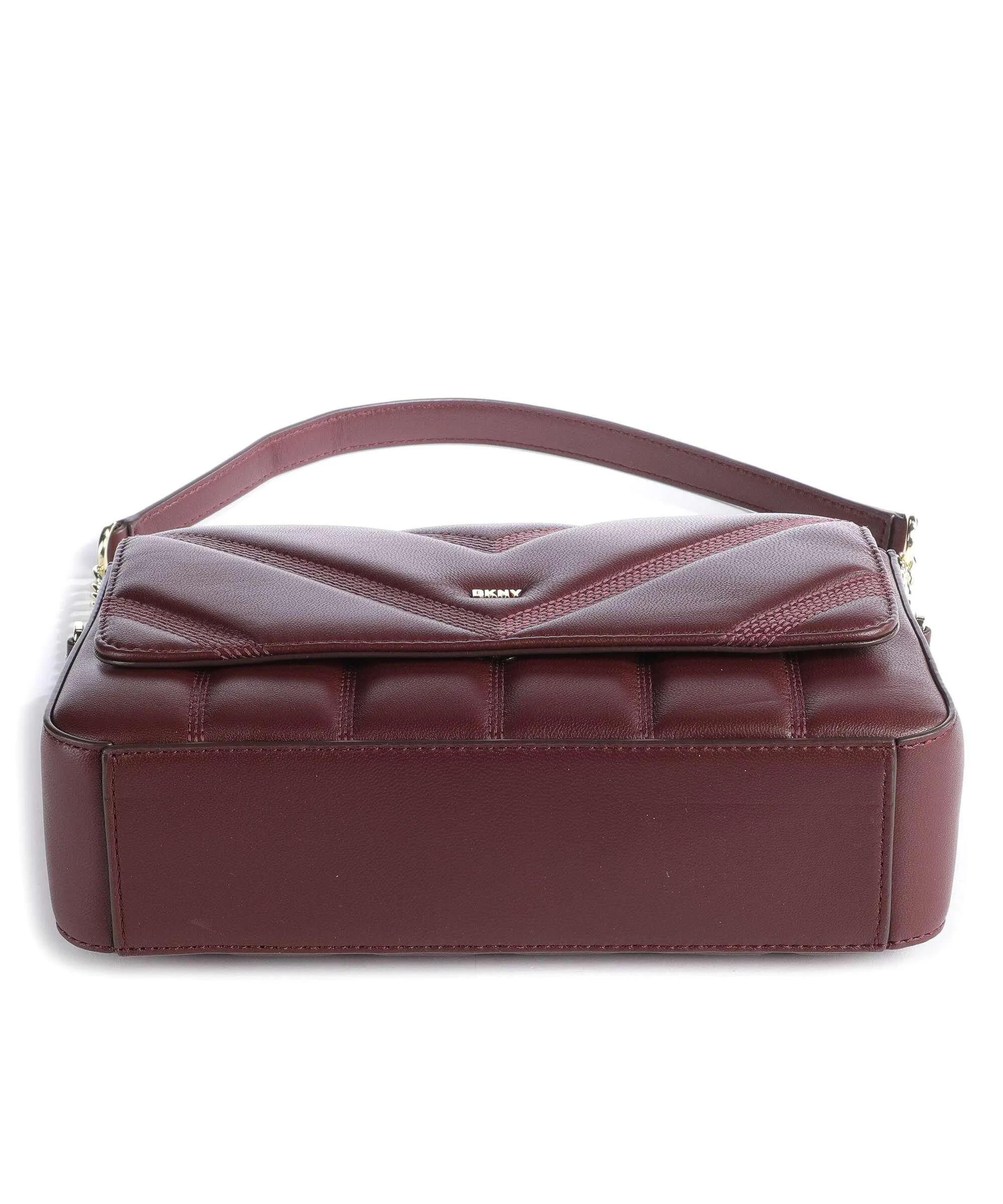  DKNY Becca Borsa a spalla cuoio di agnello rosso scuro  