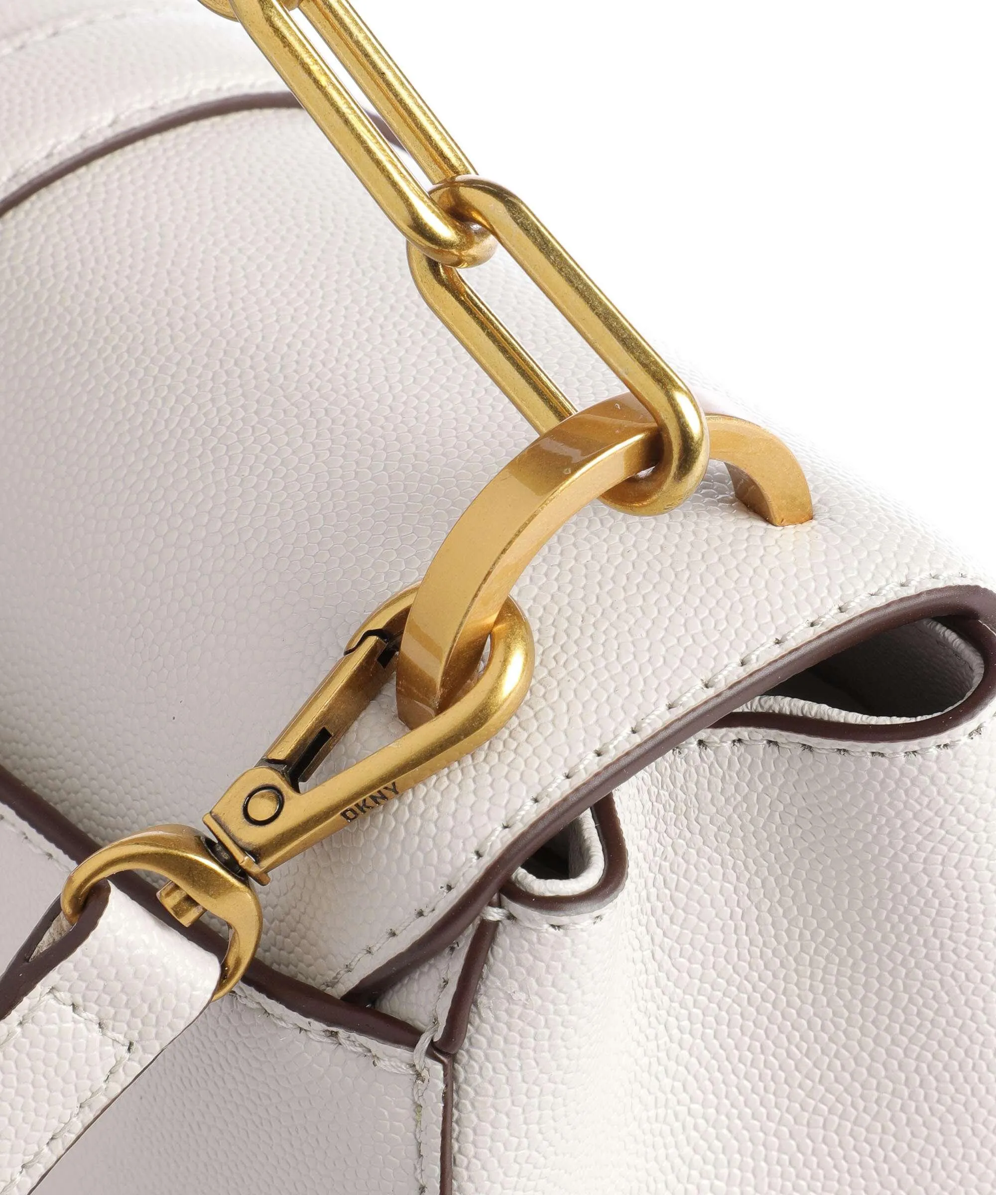  DKNY Conner Borsa a mano pelle di vacchetta grana avorio  