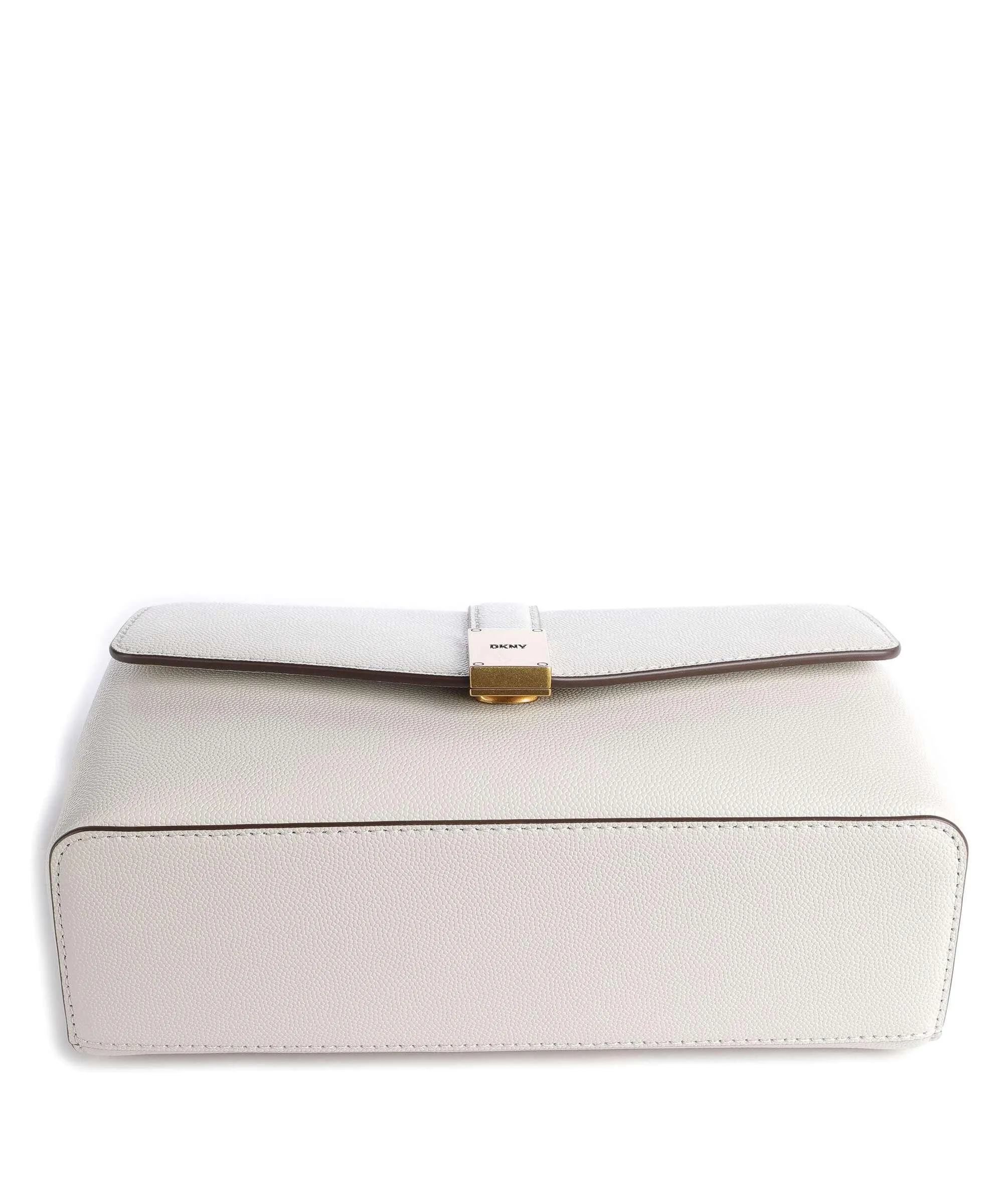  DKNY Conner Borsa a mano pelle di vacchetta grana avorio  