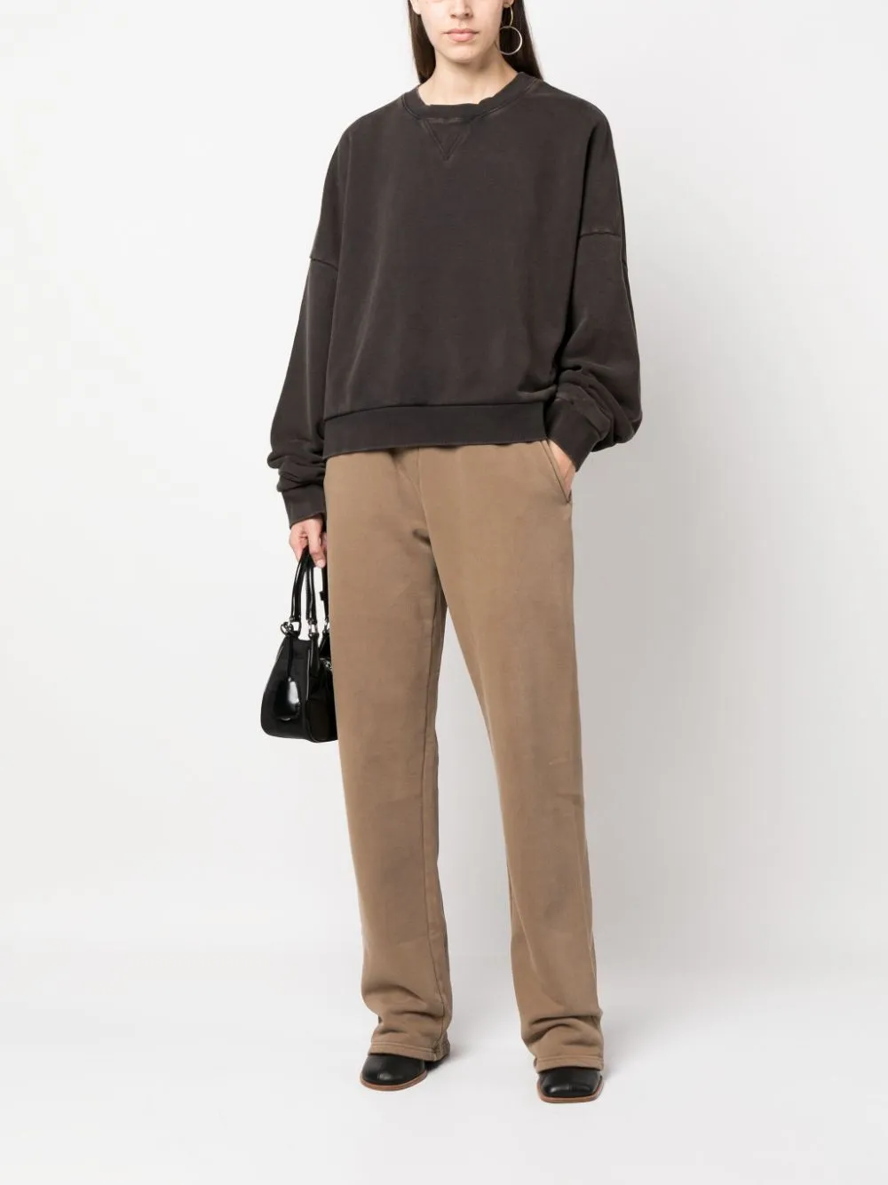 Felpa con maniche a spalla bassa in nero - ENTIRE STUDIOS - unisex