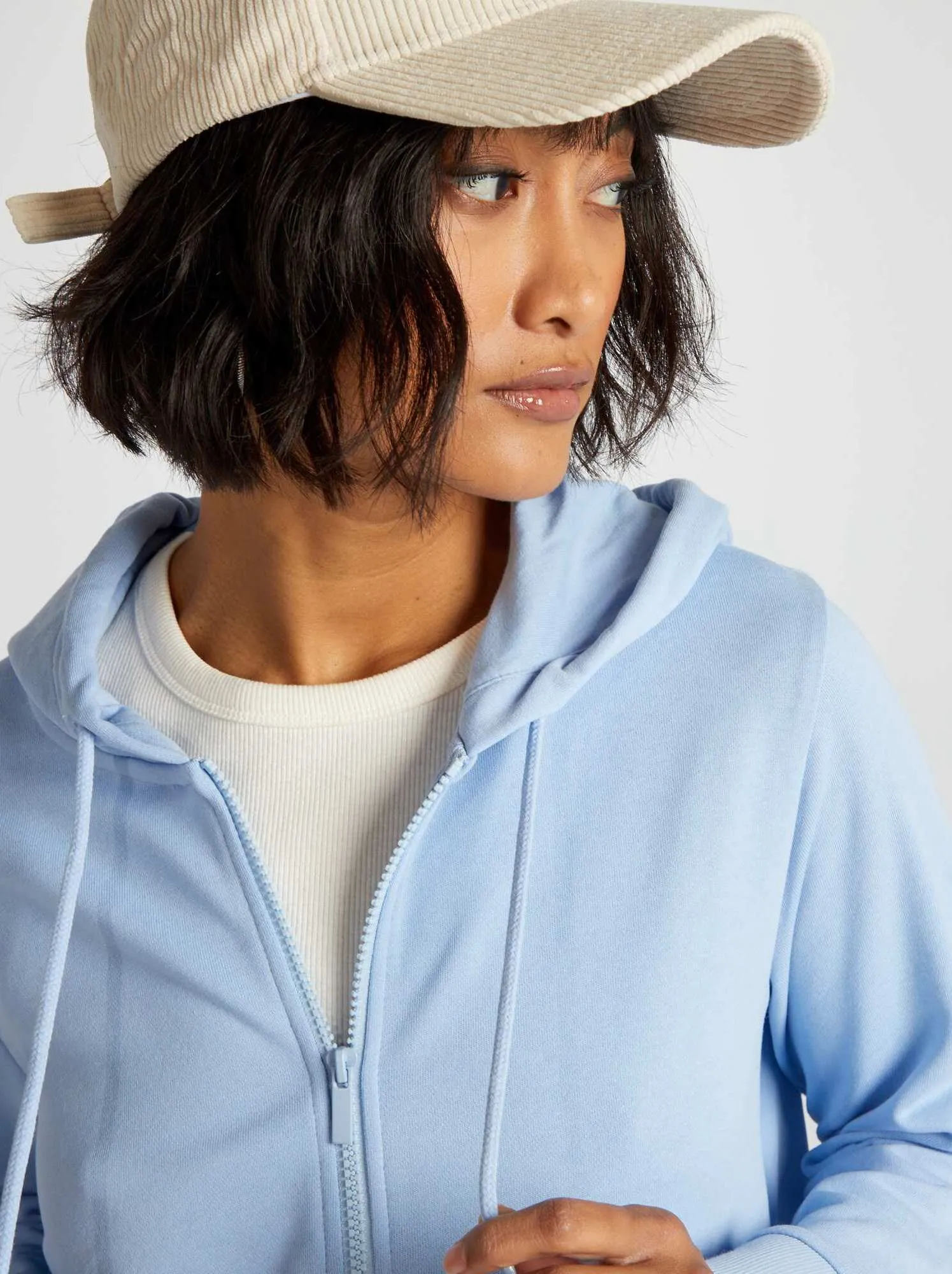 Felpa con zip e cappuccio - BLU
