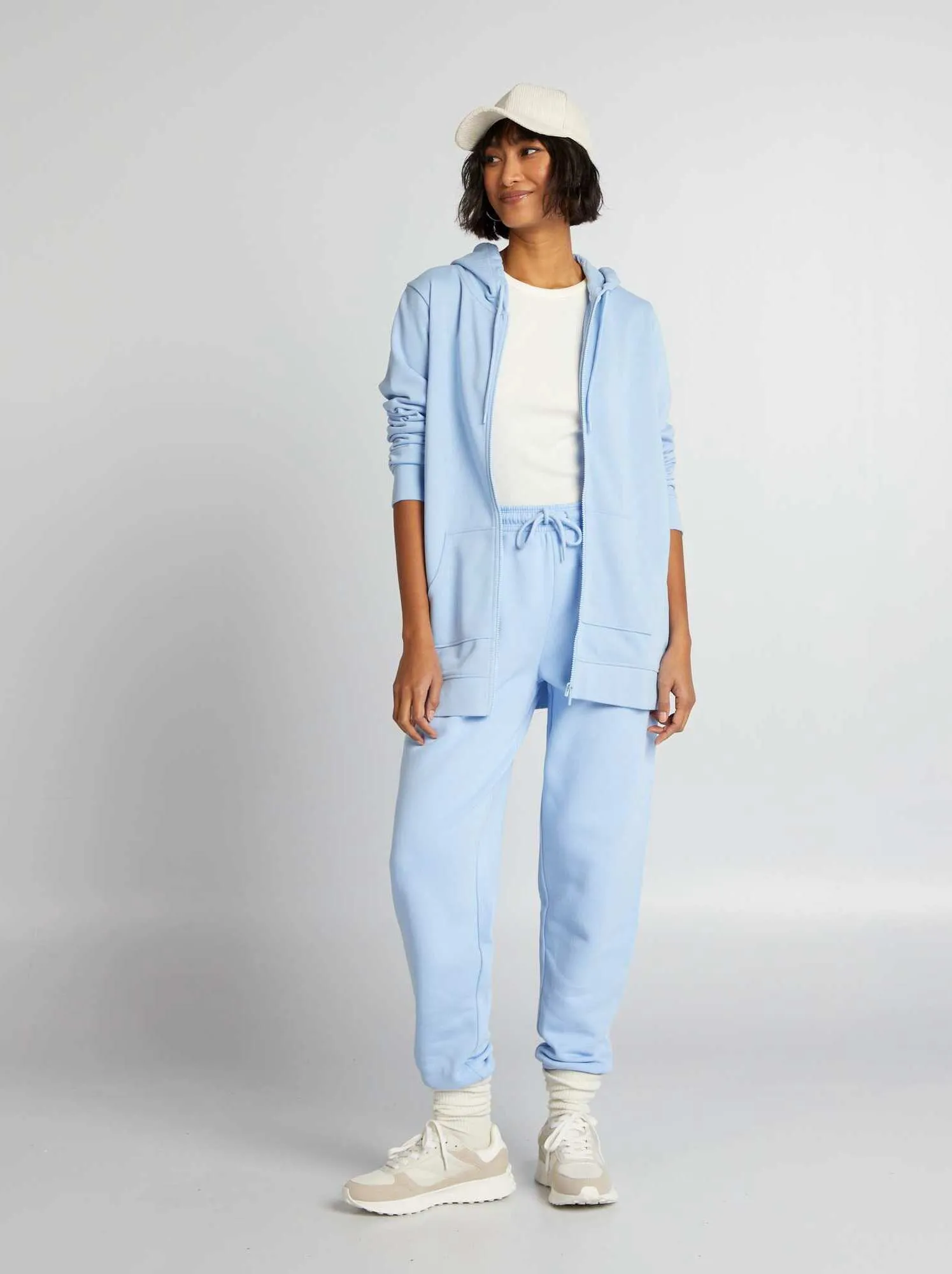 Felpa con zip e cappuccio - BLU