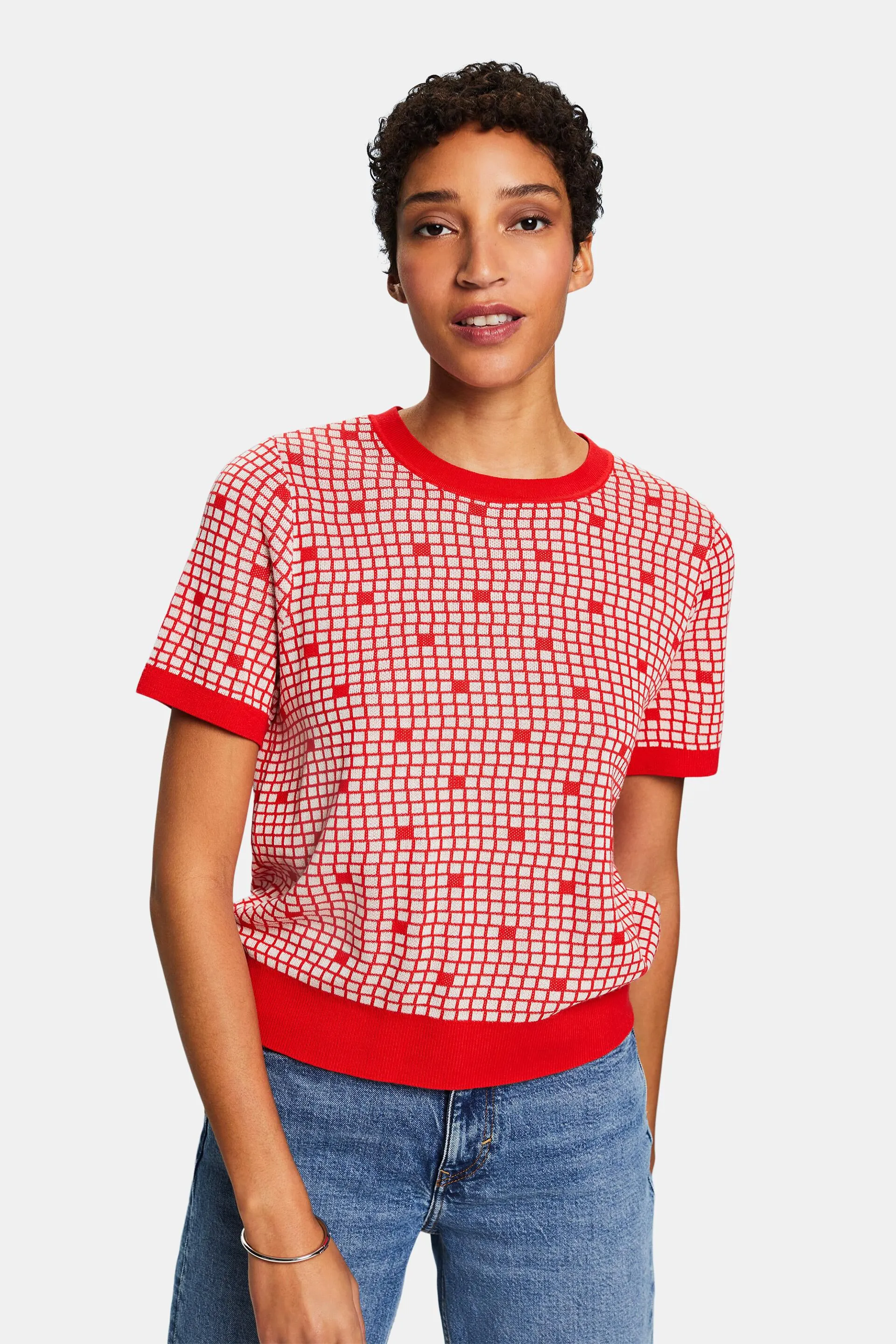 Felpa jacquard con girocollo