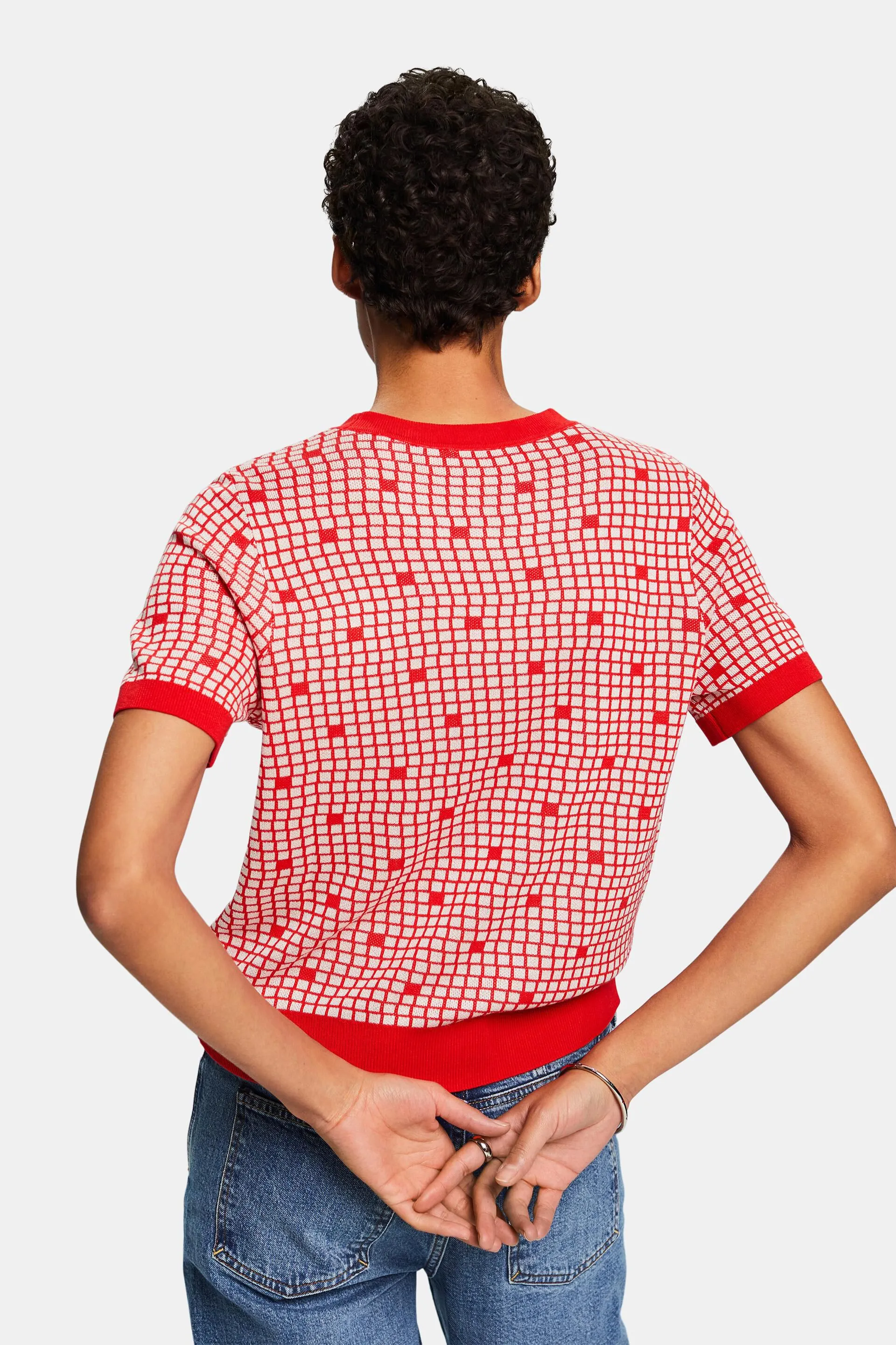 Felpa jacquard con girocollo