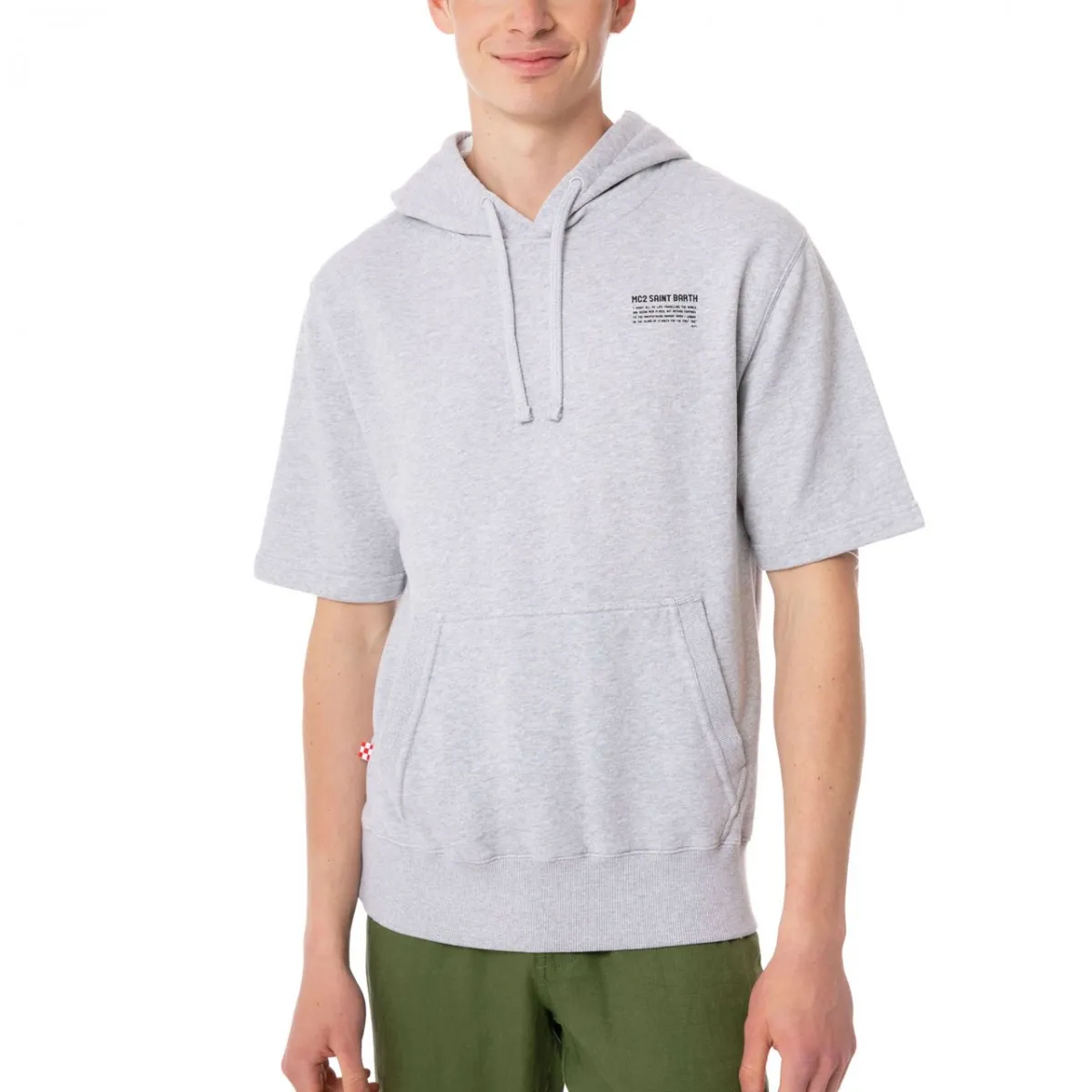 Felpa Mike Smanicata Con Cappuccio, Grigio