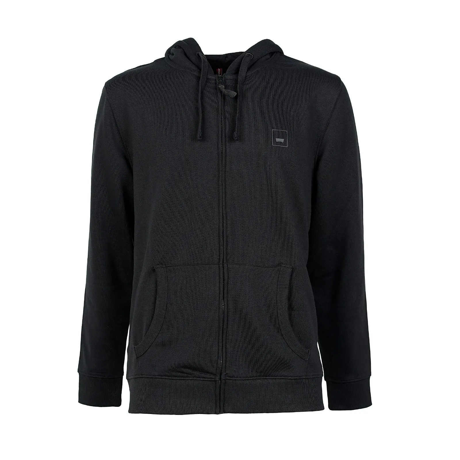Felpa nera con zip e cappuccio