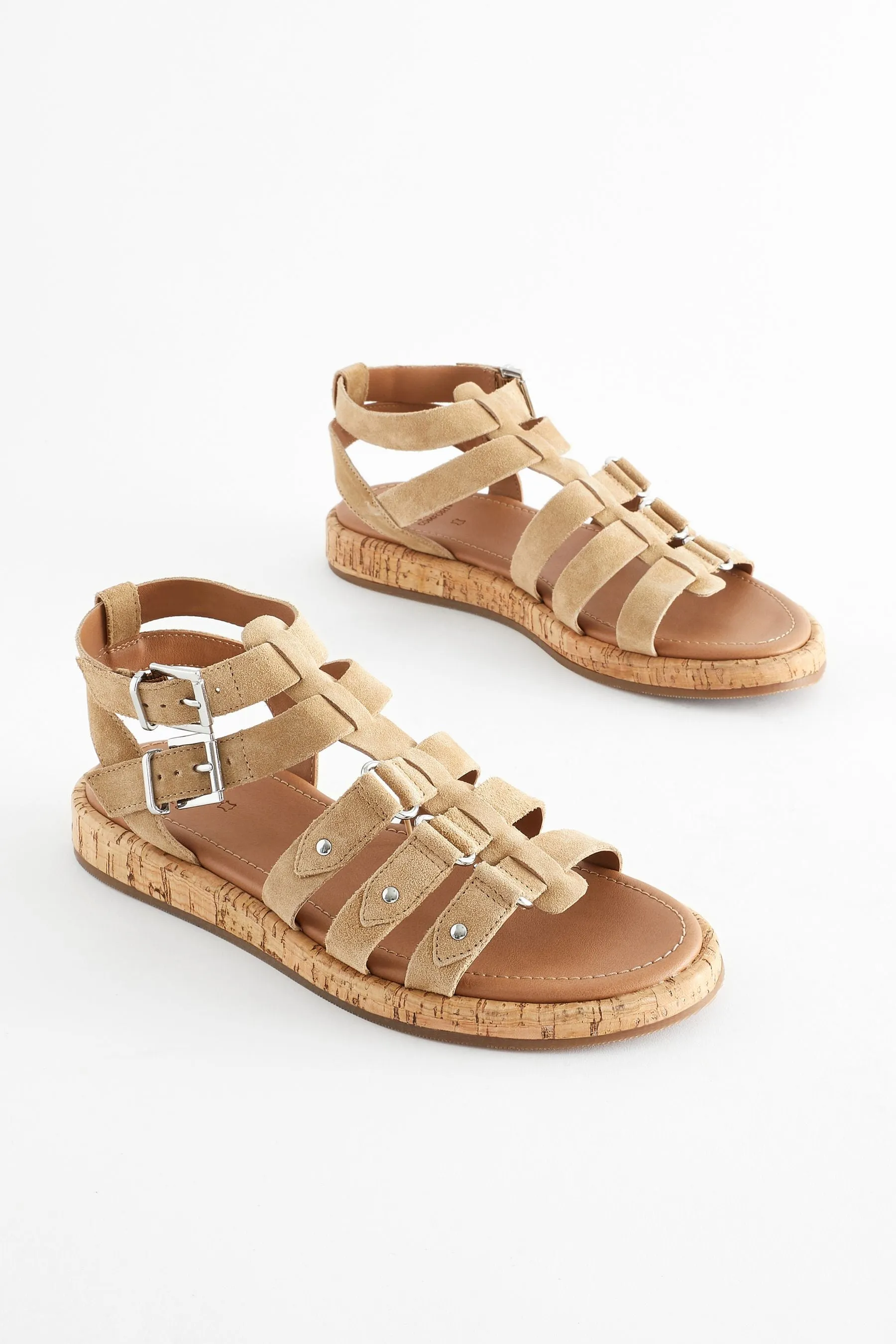 Forever Comfort® - Sandali stile gladiatore in pelle
