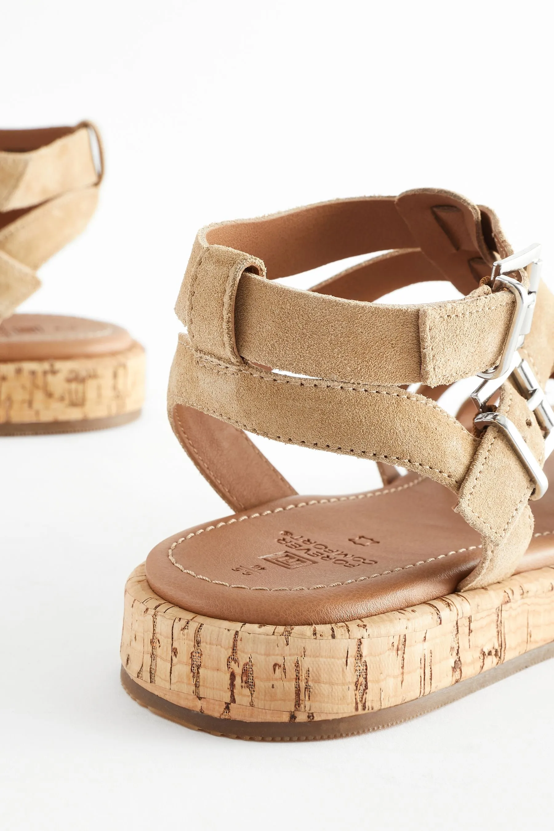 Forever Comfort® - Sandali stile gladiatore in pelle