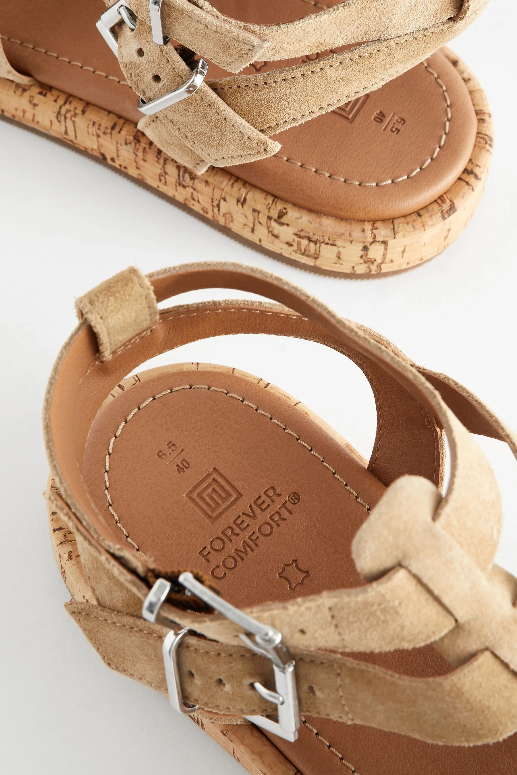 Forever Comfort® - Sandali stile gladiatore in pelle