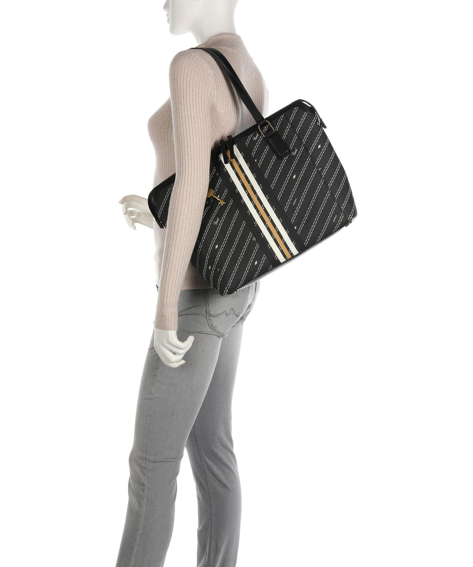  Fossil Jacqueline Borsa shopper pelle sintetica nero  