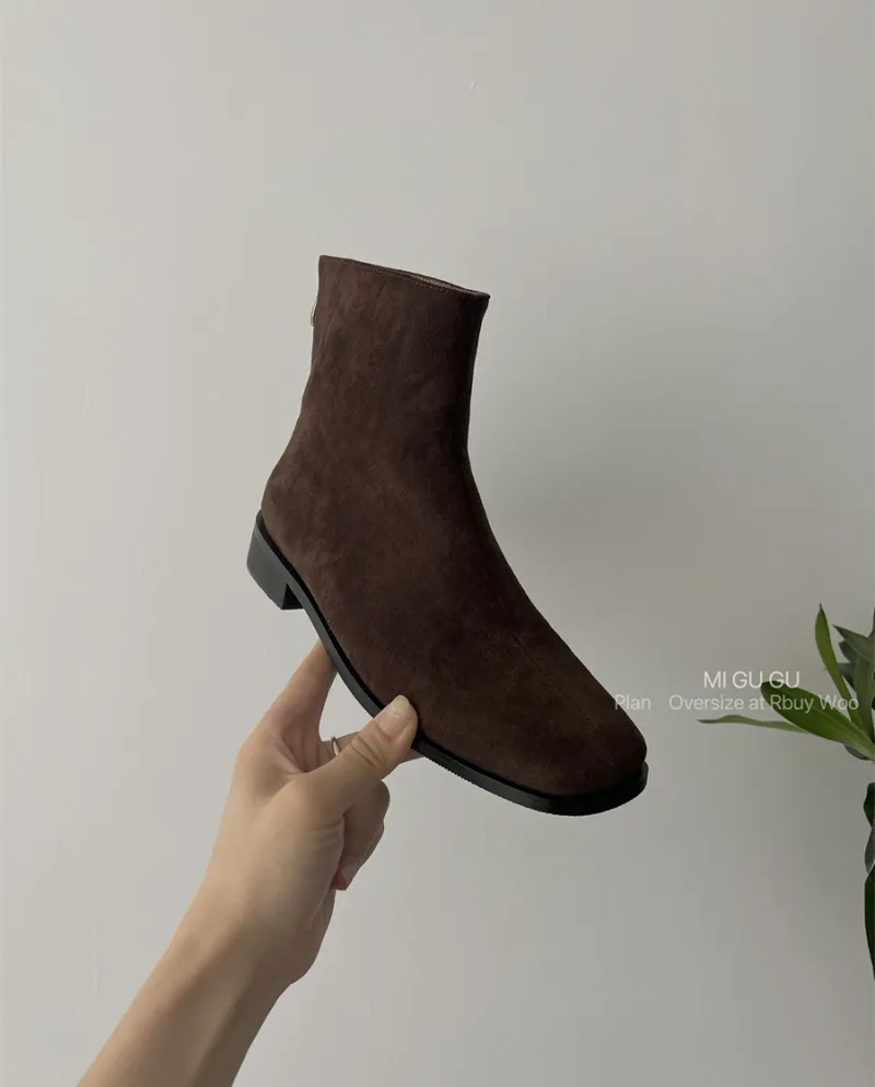 French Retro Ankle Boots Suede Short Boots For Women Autumn And Winter New Style High-end  Style Small Short Boots For W