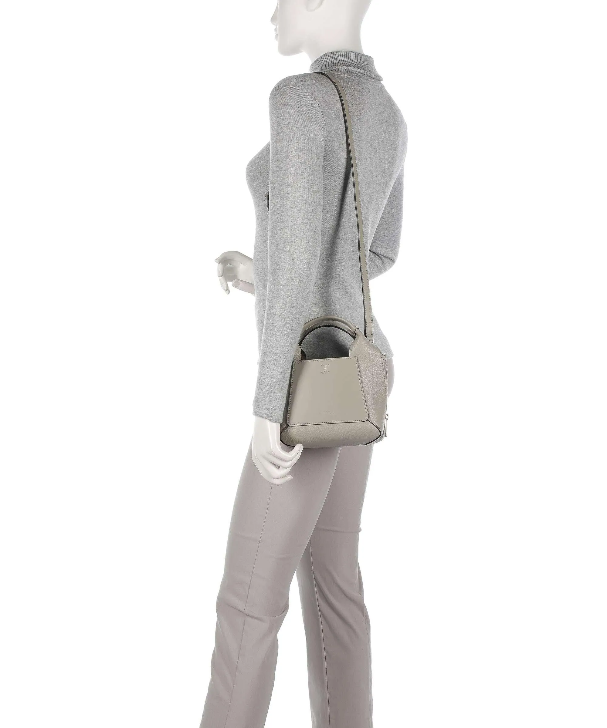  Furla Gilda Mini Borsa a tracolla pelle granulata grigio chiaro  