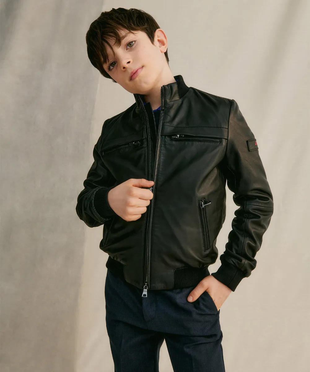 Giacca bomber in pelle