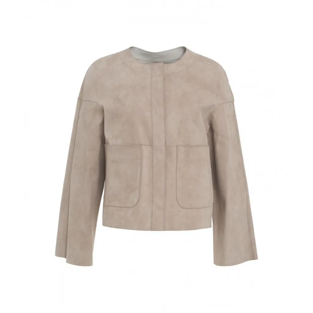Giacca in pelle beige