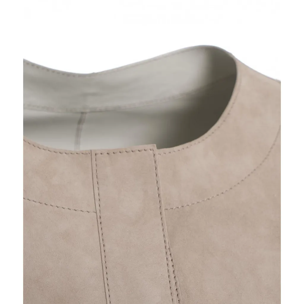 Giacca in pelle beige