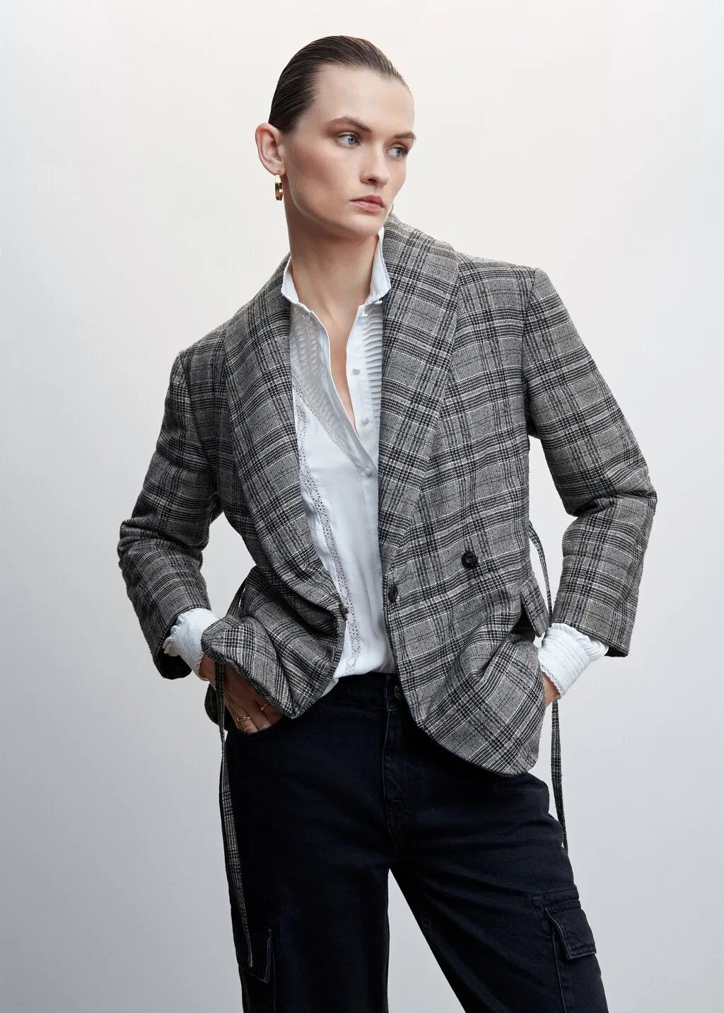 Giacca trapuntata texture quadri
