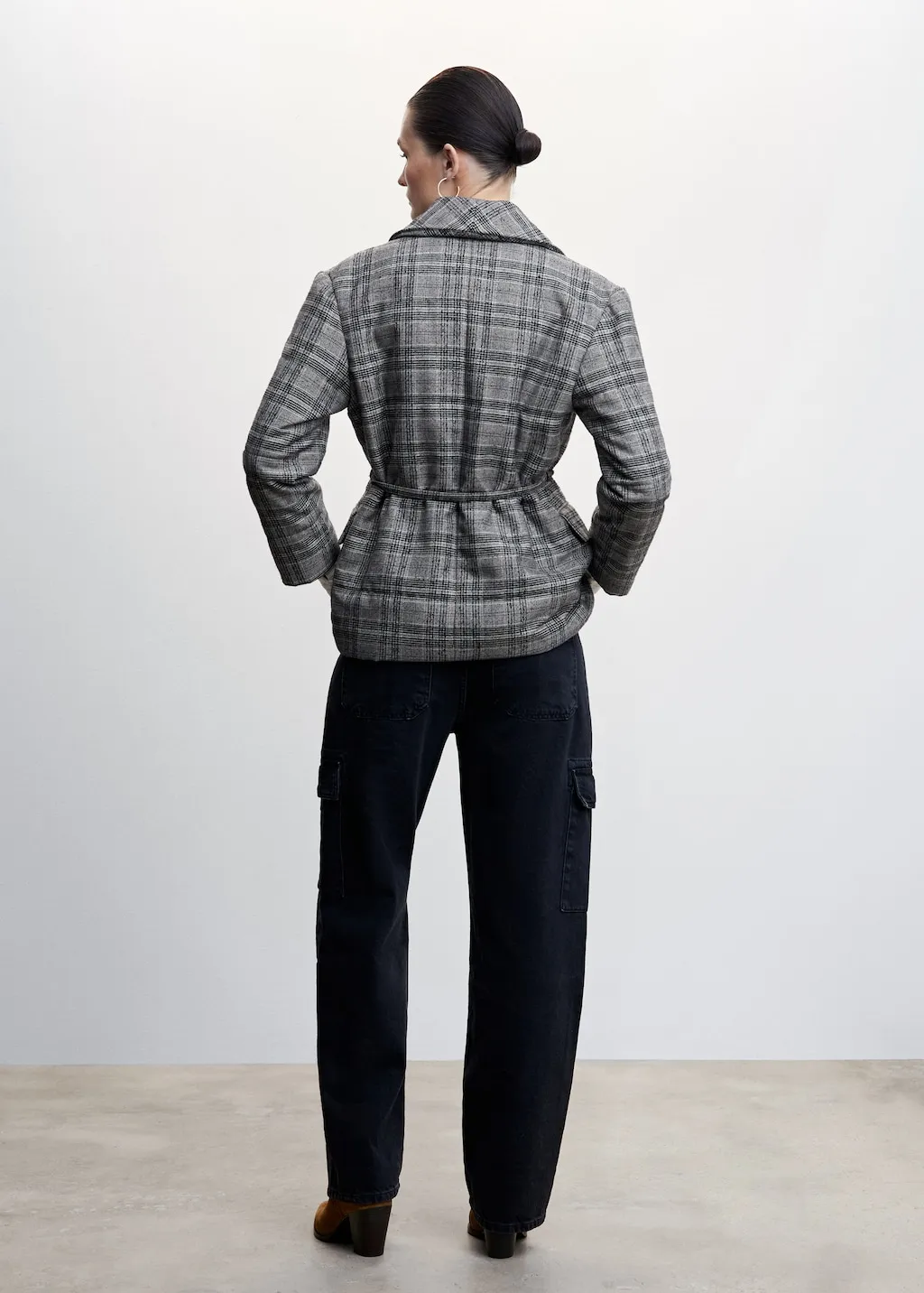 Giacca trapuntata texture quadri