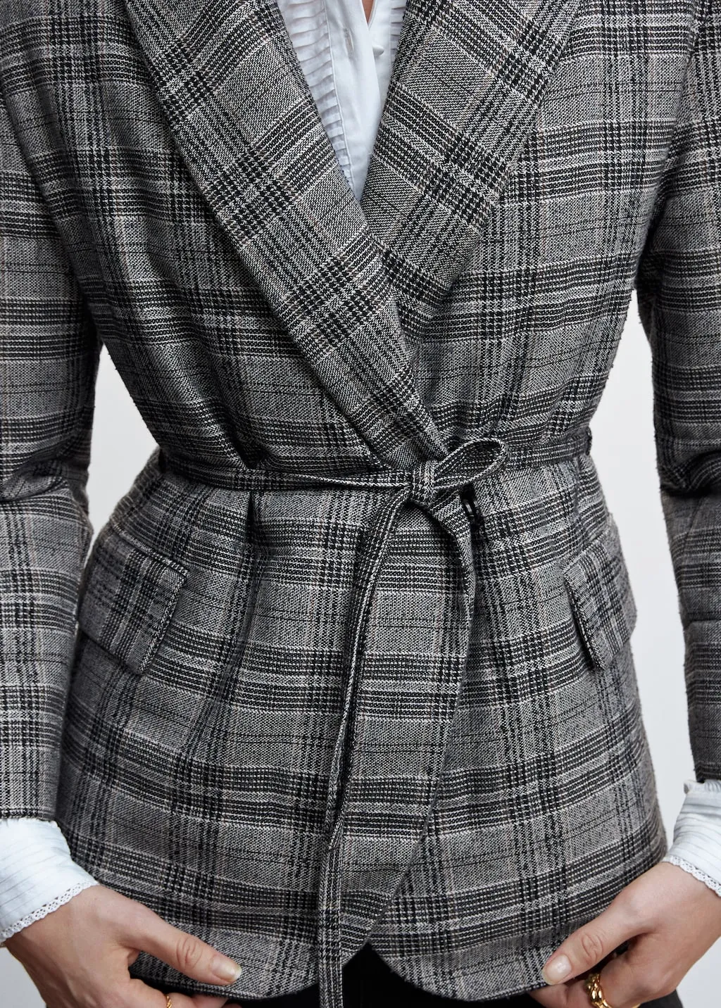 Giacca trapuntata texture quadri