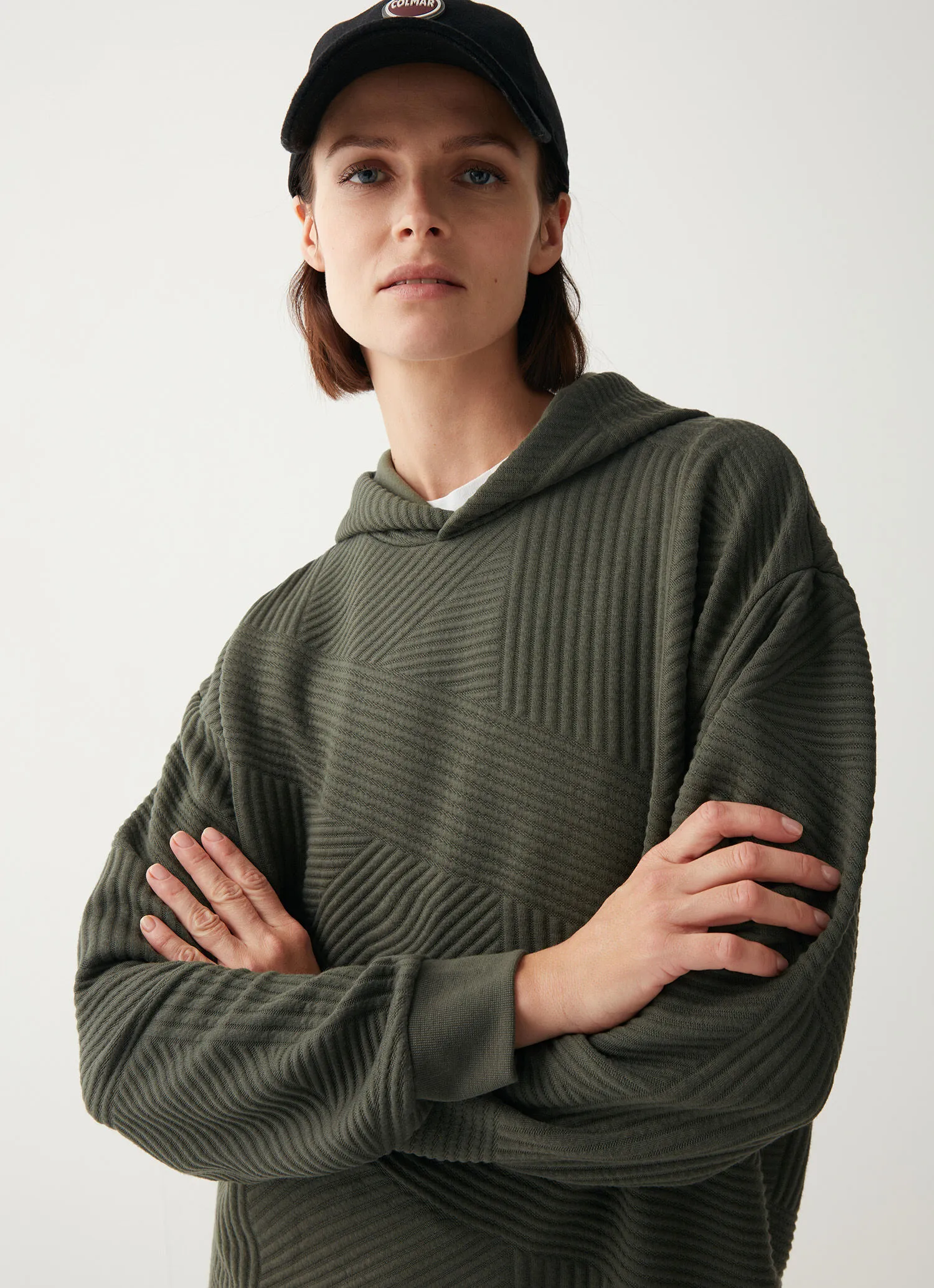 Jacquard maxi-hoody