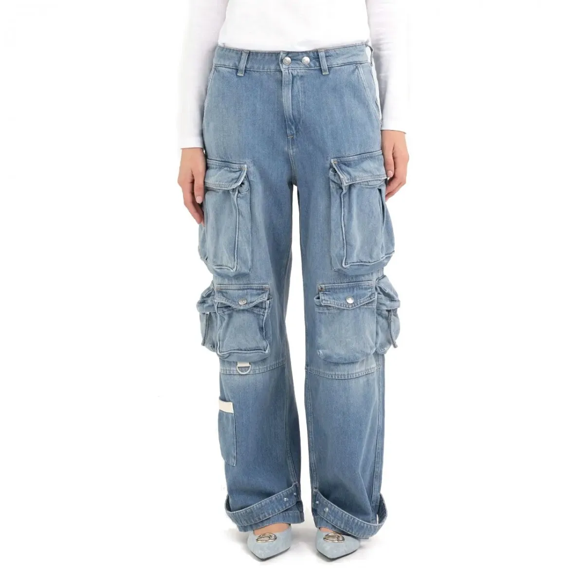 Jeans Cargo Oversize Light Blue
