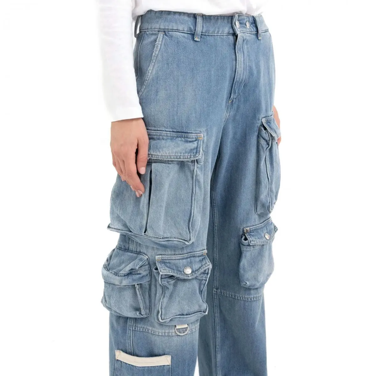 Jeans Cargo Oversize Light Blue
