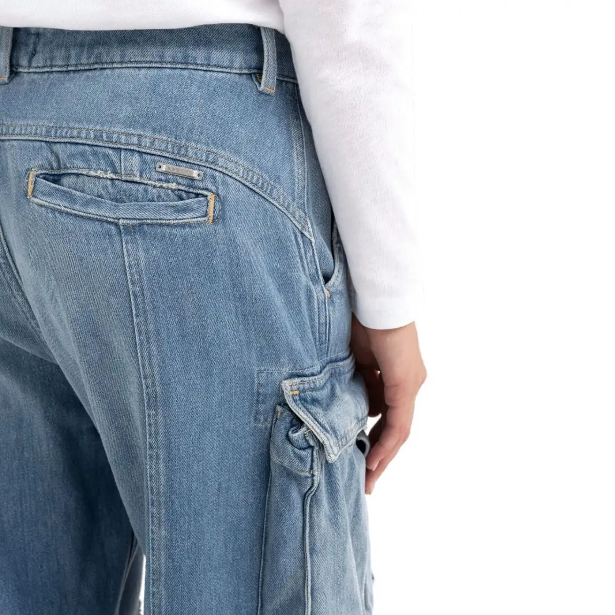 Jeans Cargo Oversize Light Blue