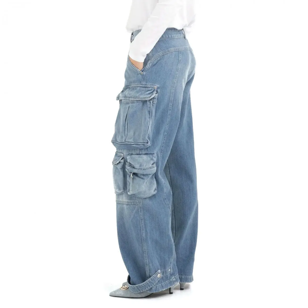 Jeans Cargo Oversize Light Blue