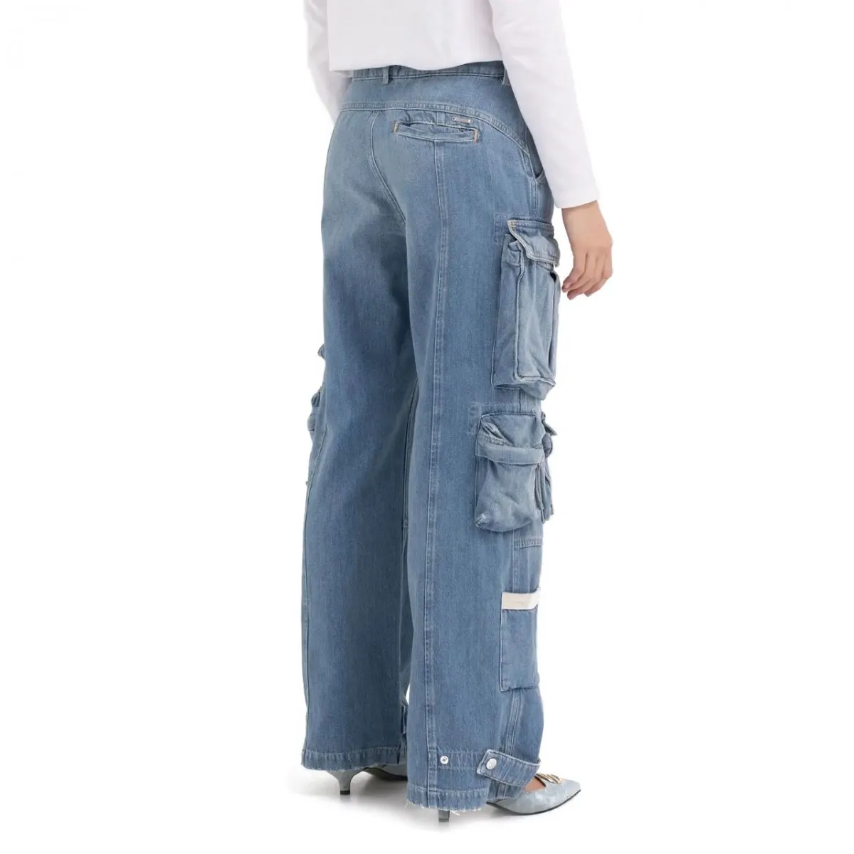 Jeans Cargo Oversize Light Blue
