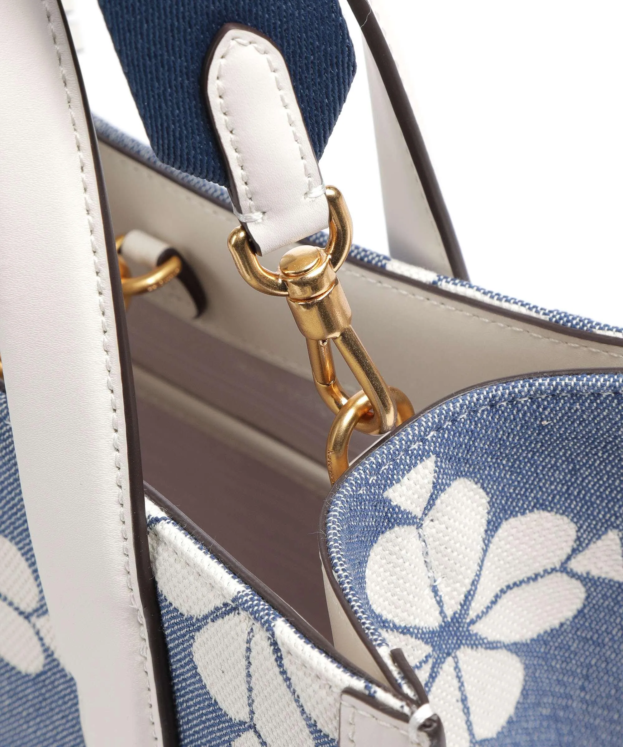  Kate Spade New York Spade Flower Jacquard Borsa a mano tissu, pelle bianco/blu  
