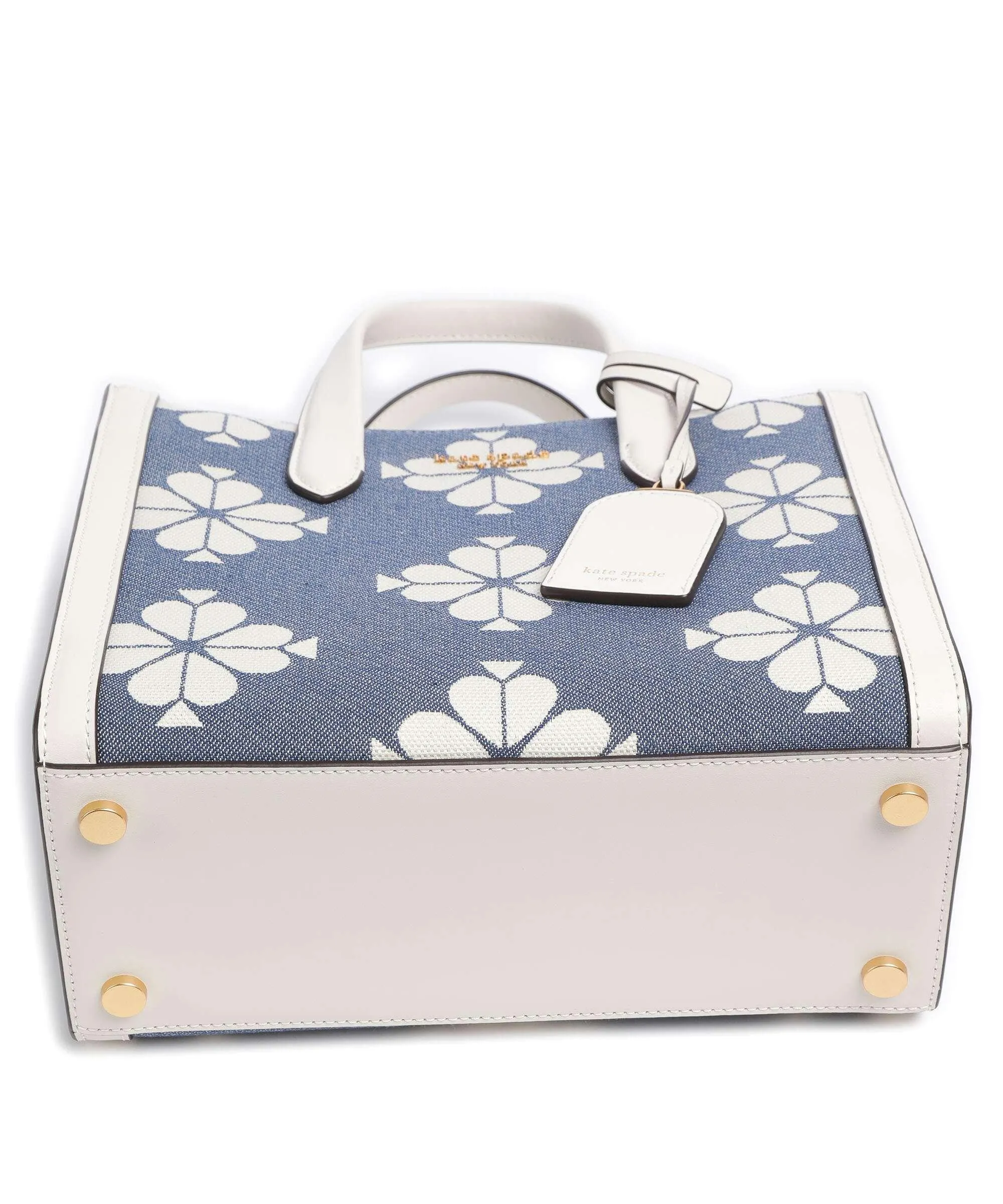  Kate Spade New York Spade Flower Jacquard Borsa a mano tissu, pelle bianco/blu  