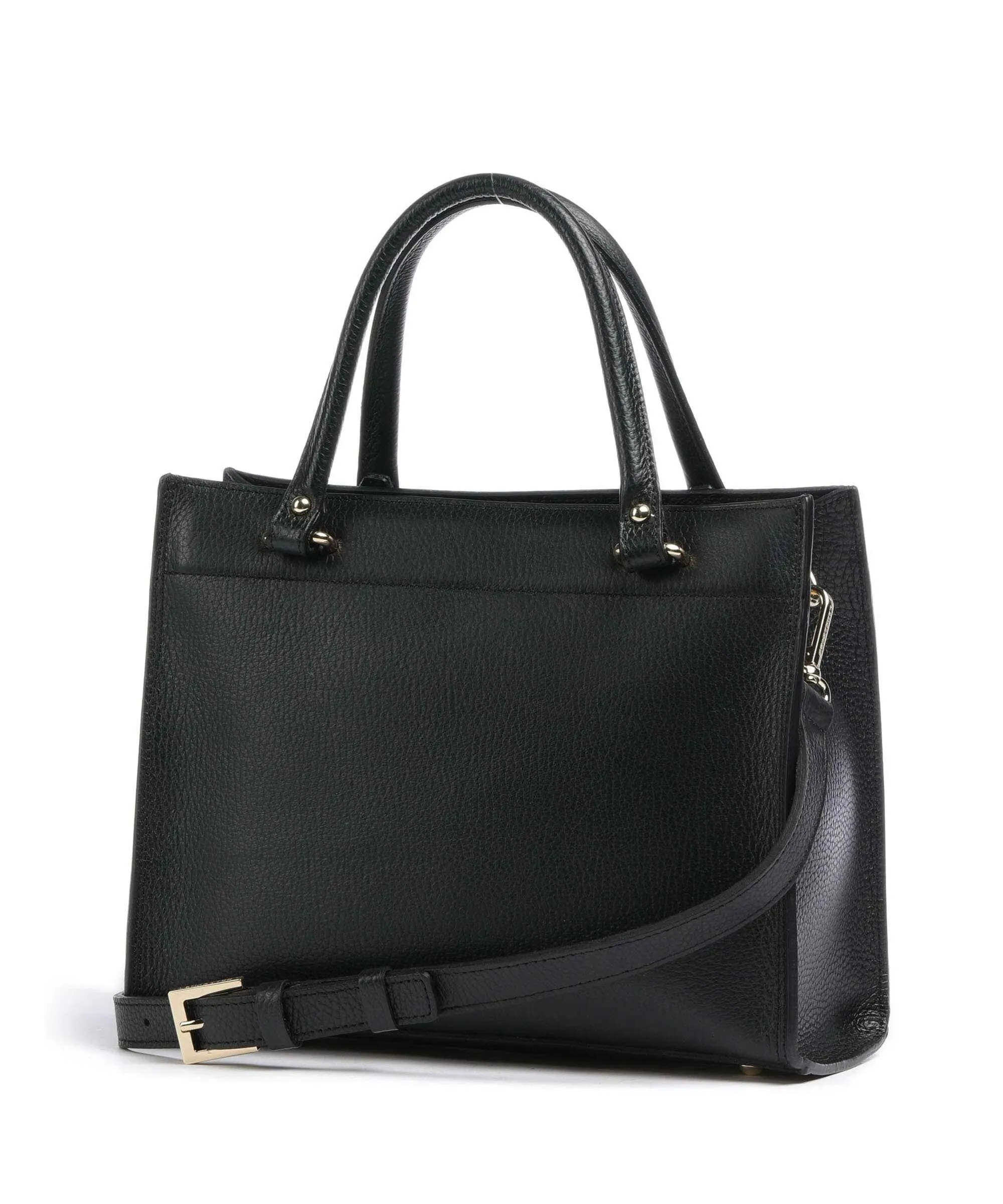  Lancaster Foulonne Double Borsa a mano pelle di vacchetta grana nero  