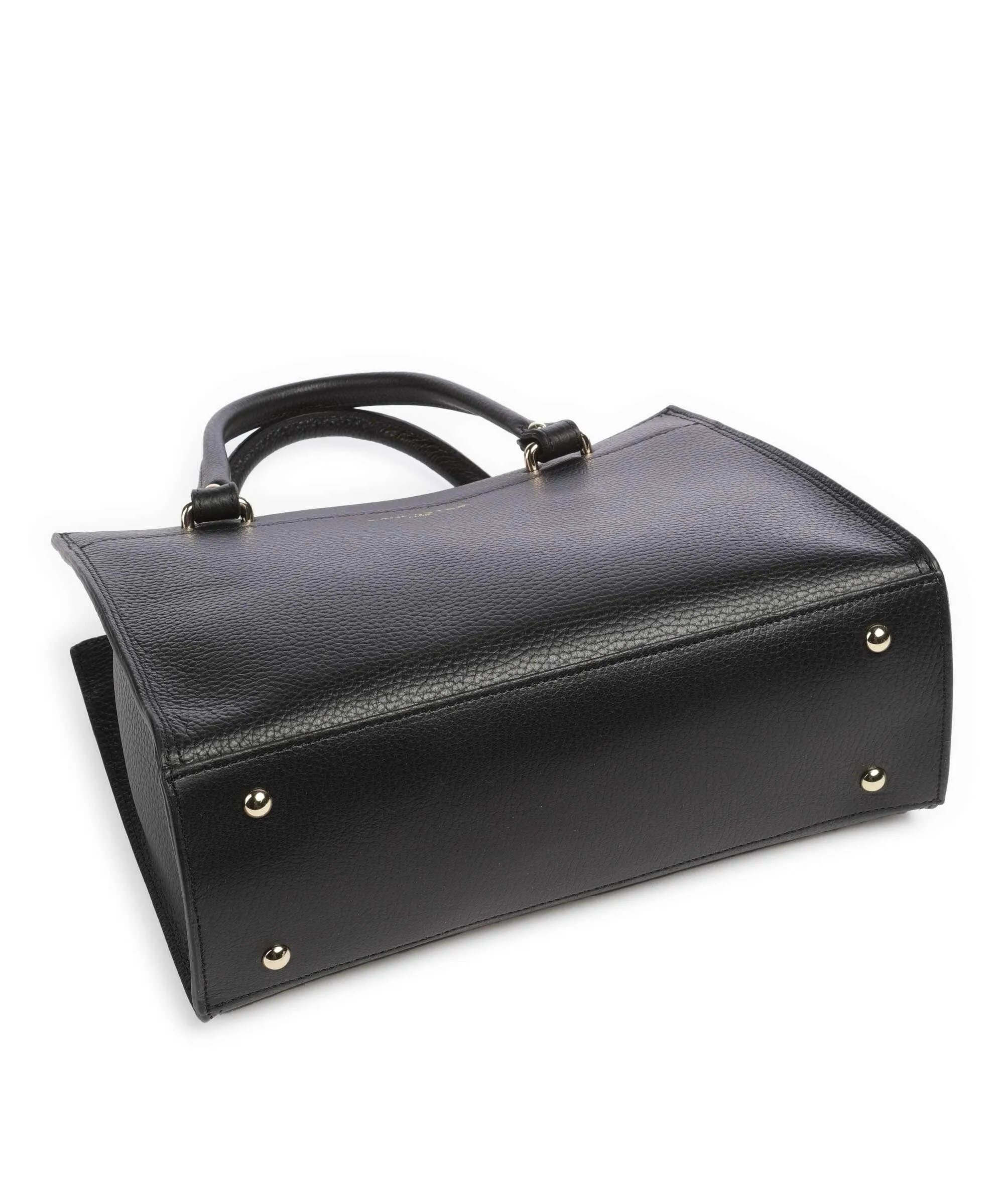  Lancaster Foulonne Double Borsa a mano pelle di vacchetta grana nero  