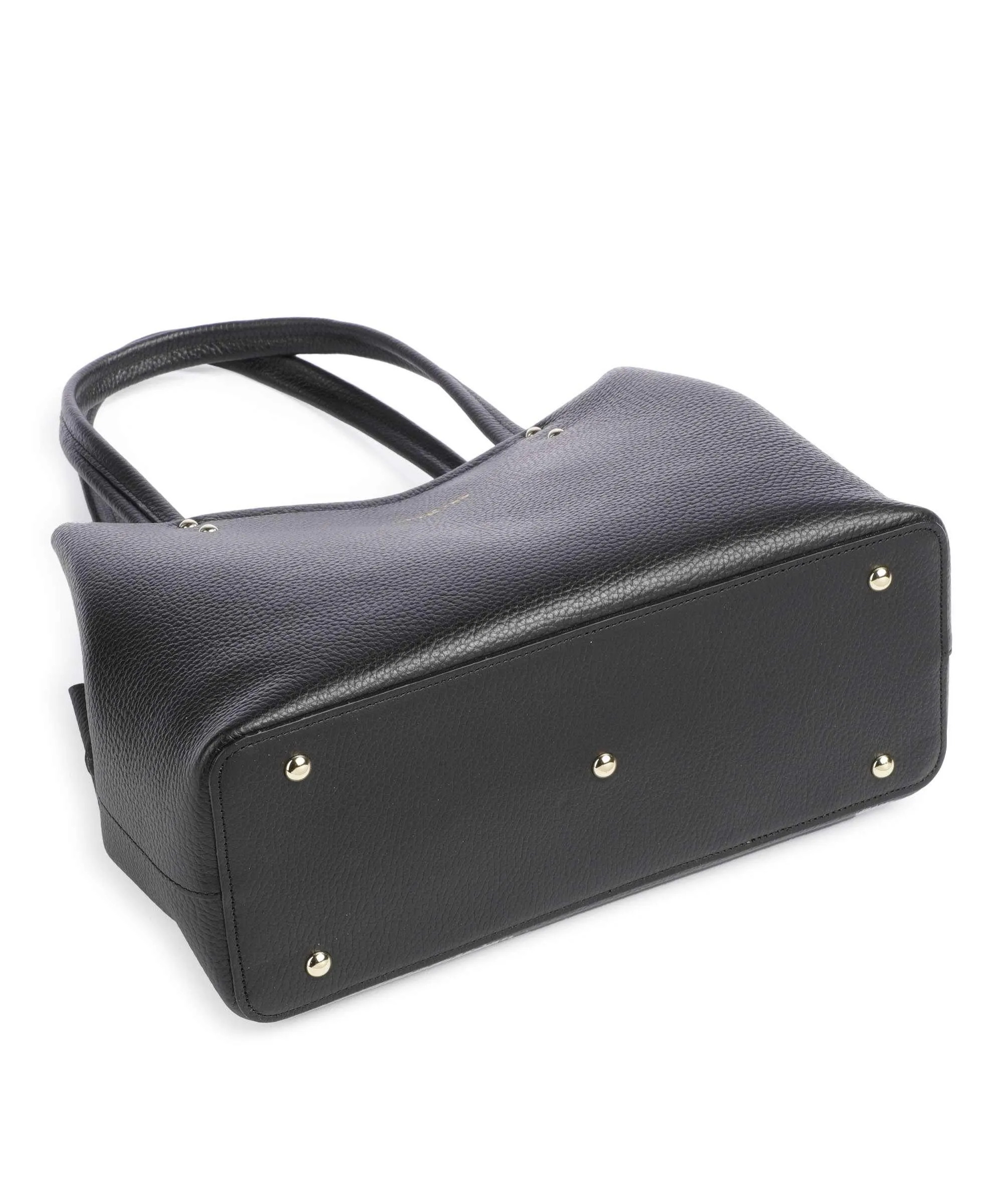  Lancaster Foulonne Double Borsa shopper pelle di vacchetta grana nero  