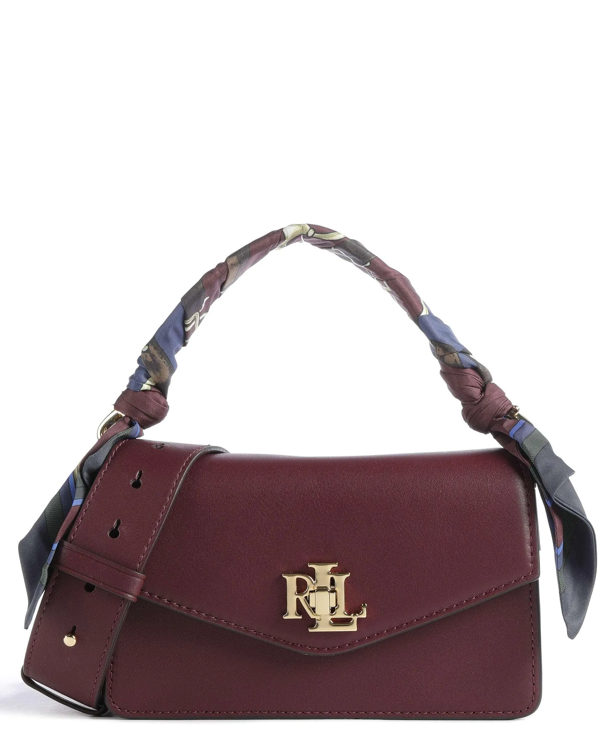  Lauren Ralph Lauren Tayler 19 Borsa a tracolla pelle di vacchetta finemente grana rosso scuro  