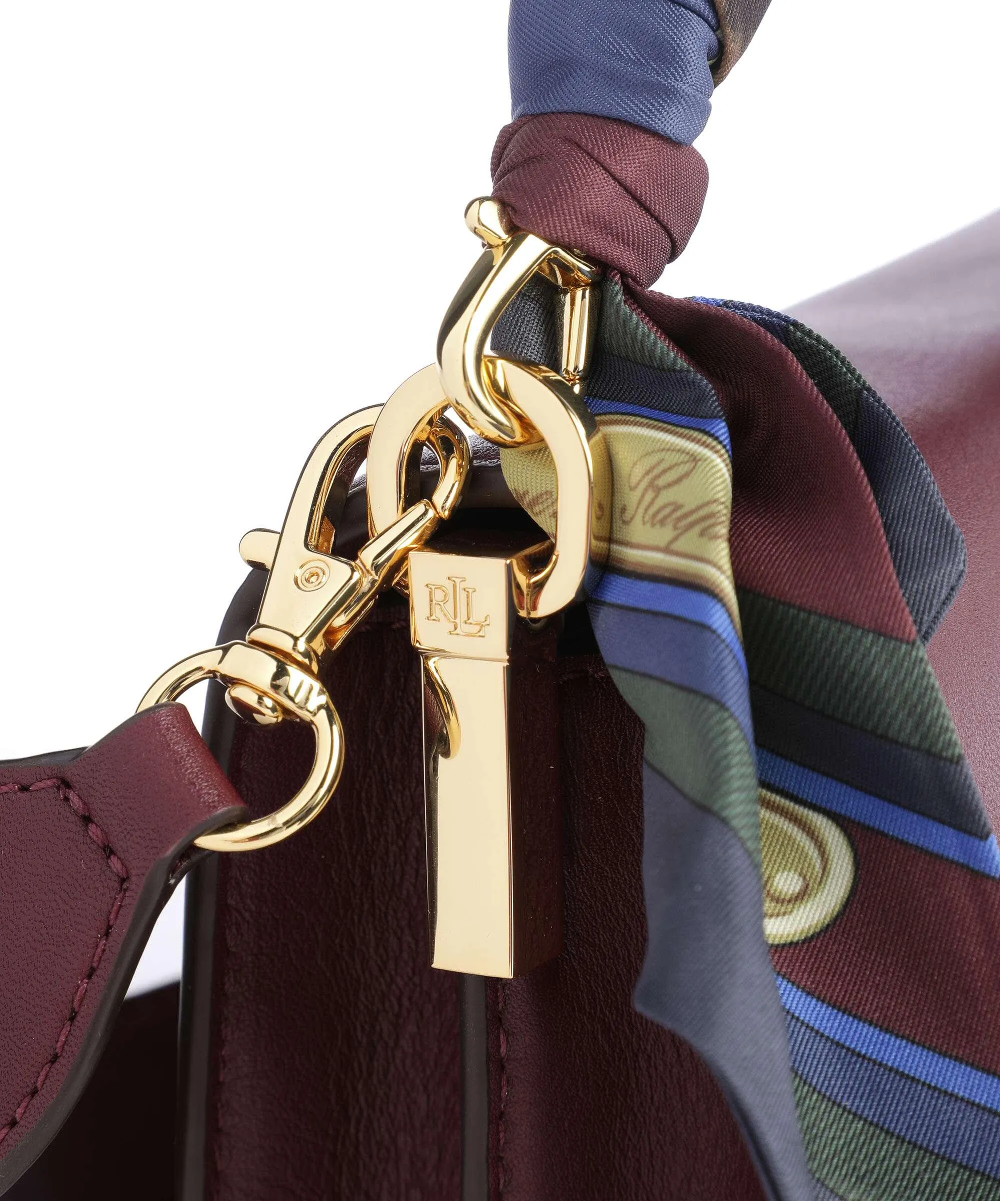 Lauren Ralph Lauren Tayler 19 Borsa a tracolla pelle di vacchetta finemente grana rosso scuro  