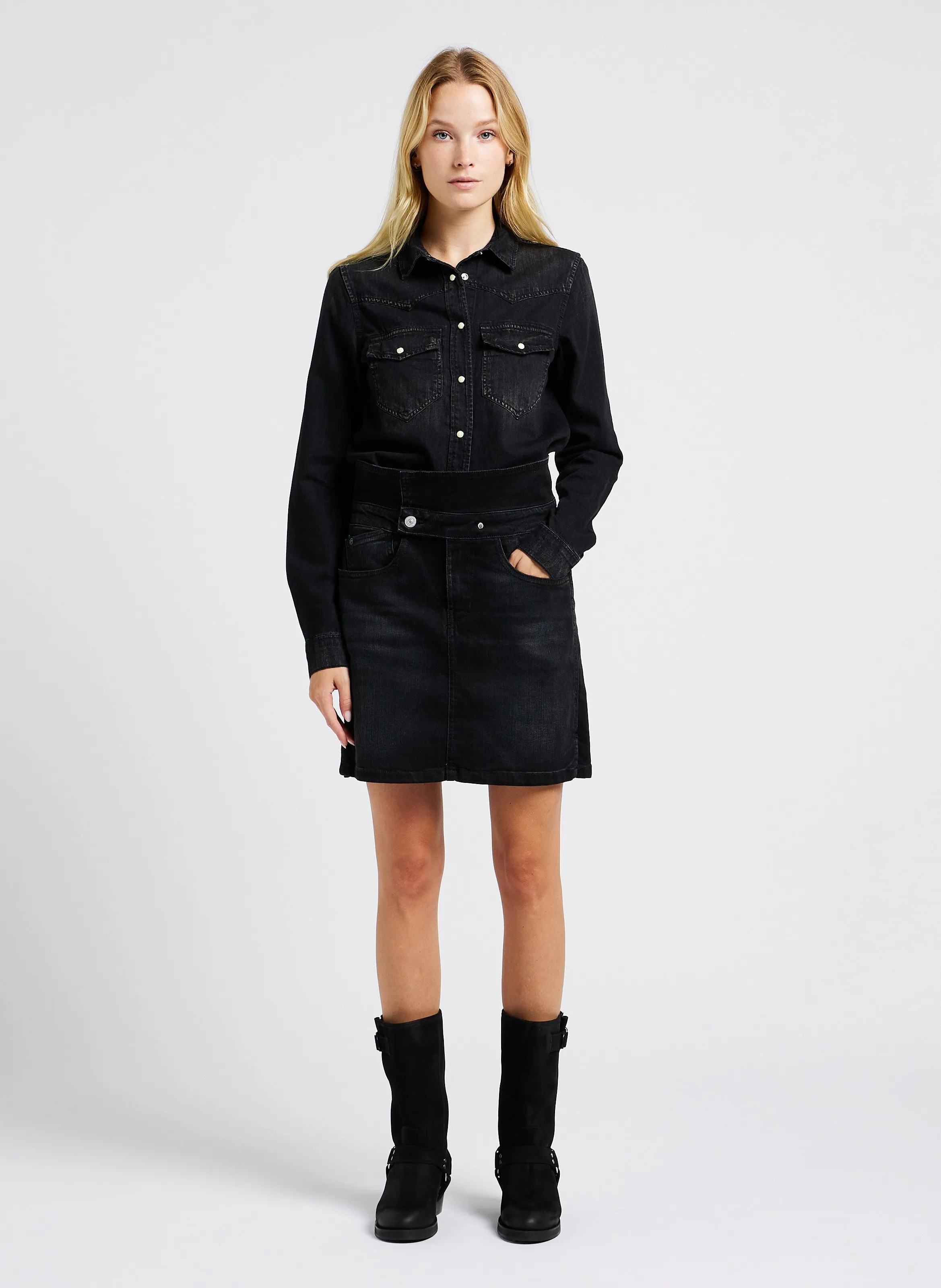  LE TEMPS DES CERISES   JUANITA - Camicia dritta collo classico in cotone | Nero