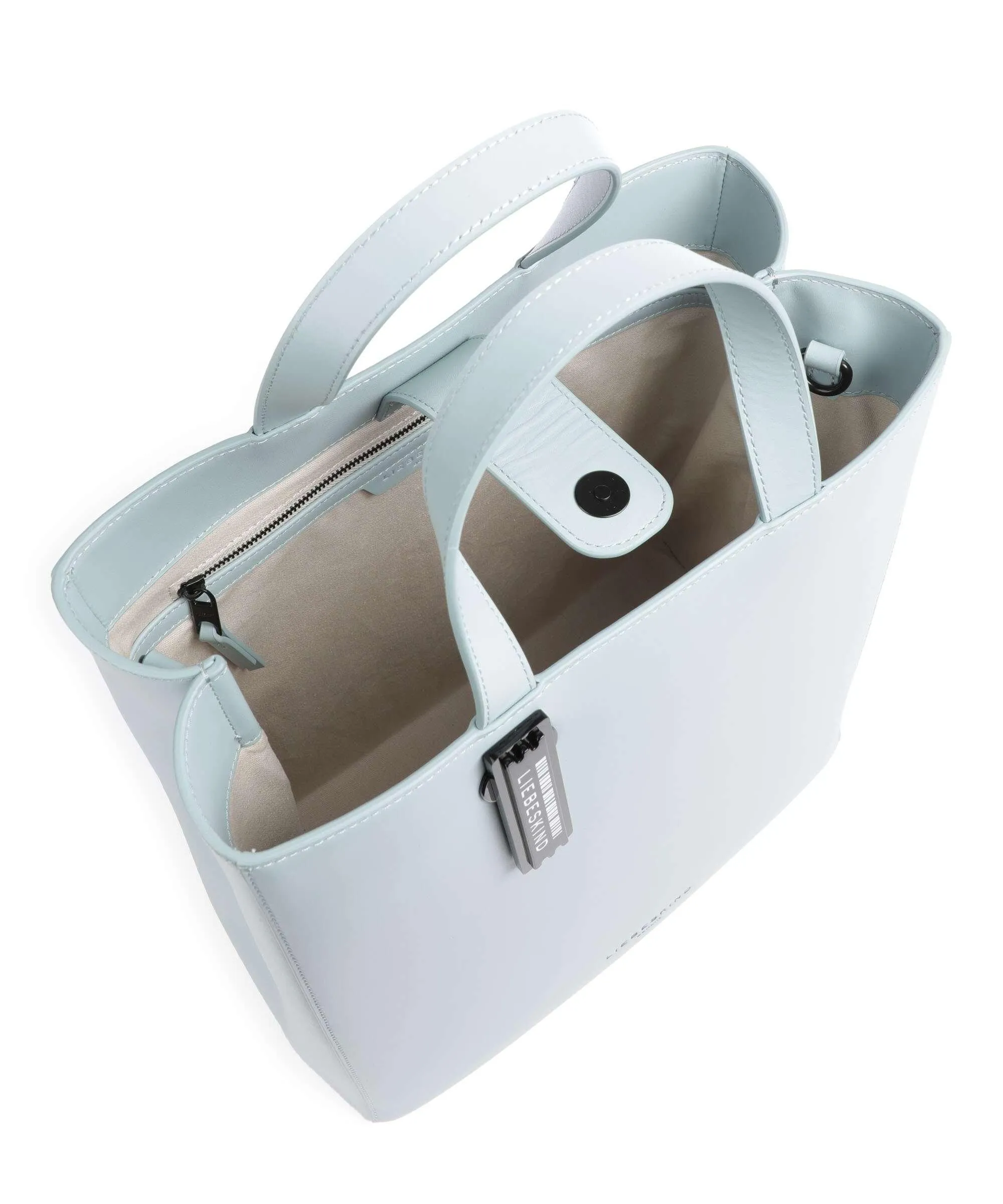  Liebeskind Paper Bag Carter M Borsa a mano pelle liscia blu chiaro  