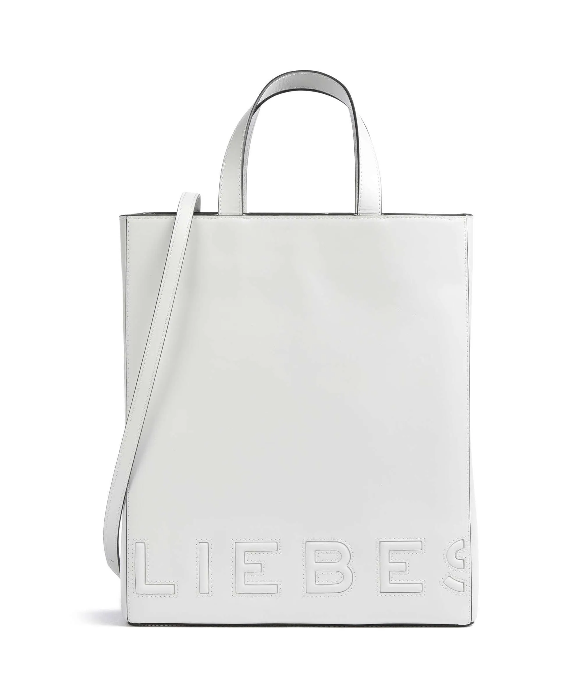  Liebeskind Paper Bag Logo Carter M Borsa a mano pelle liscia bianco  