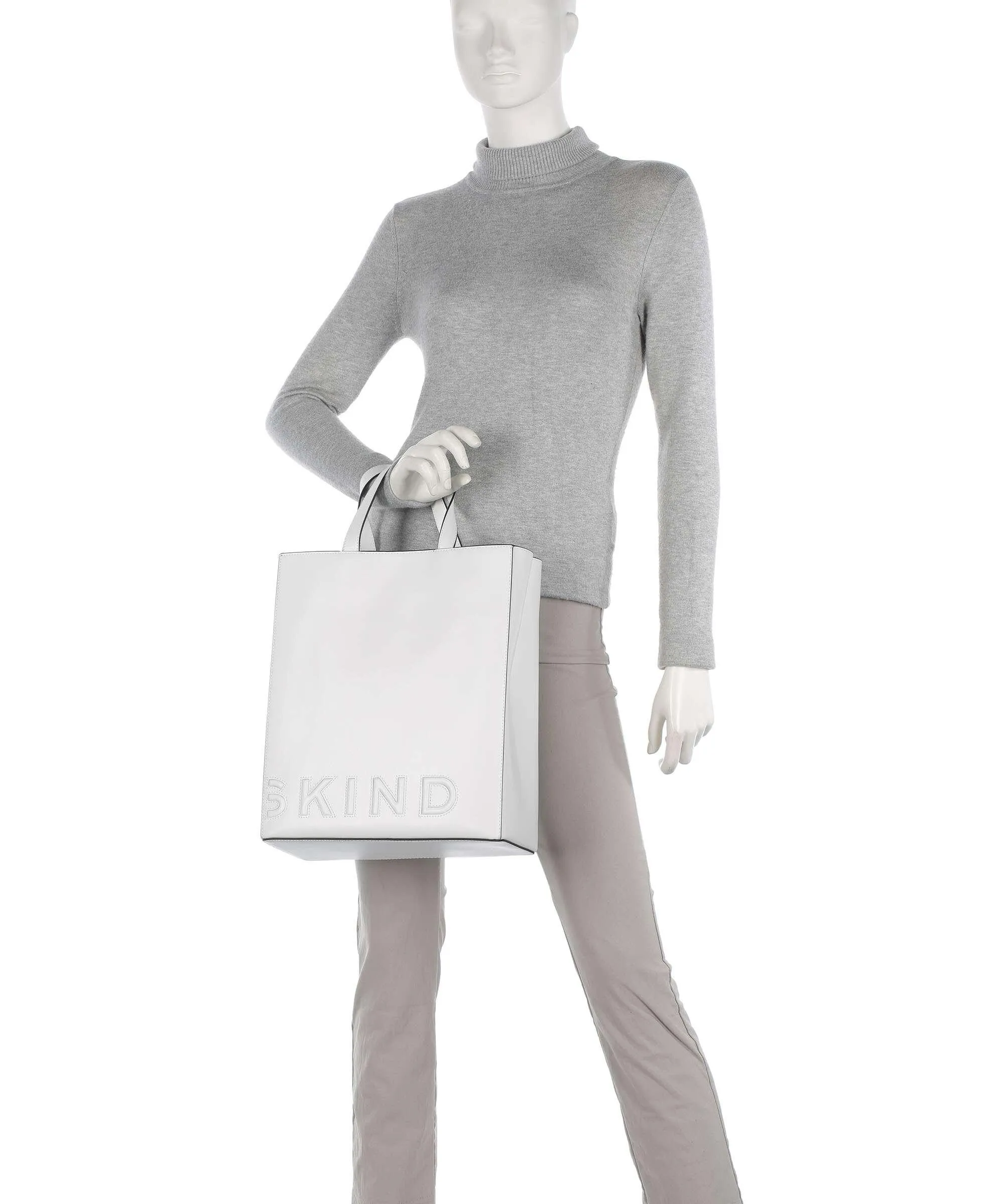  Liebeskind Paper Bag Logo Carter M Borsa a mano pelle liscia bianco  