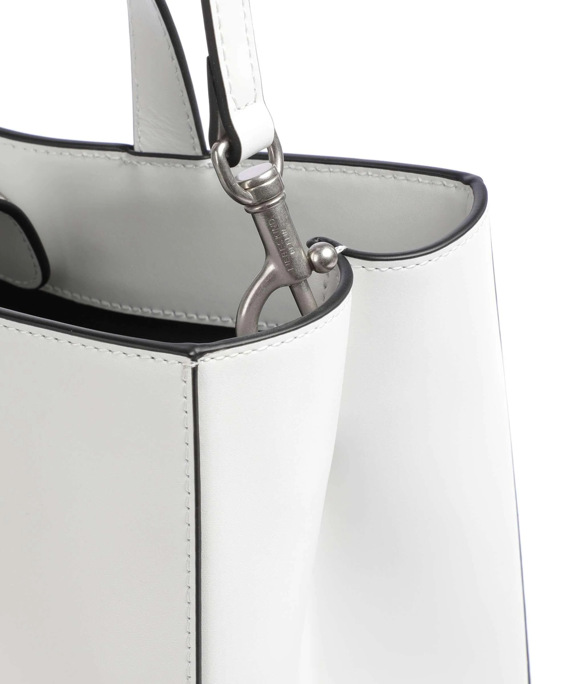  Liebeskind Paper Bag Logo Carter M Borsa a mano pelle liscia bianco  