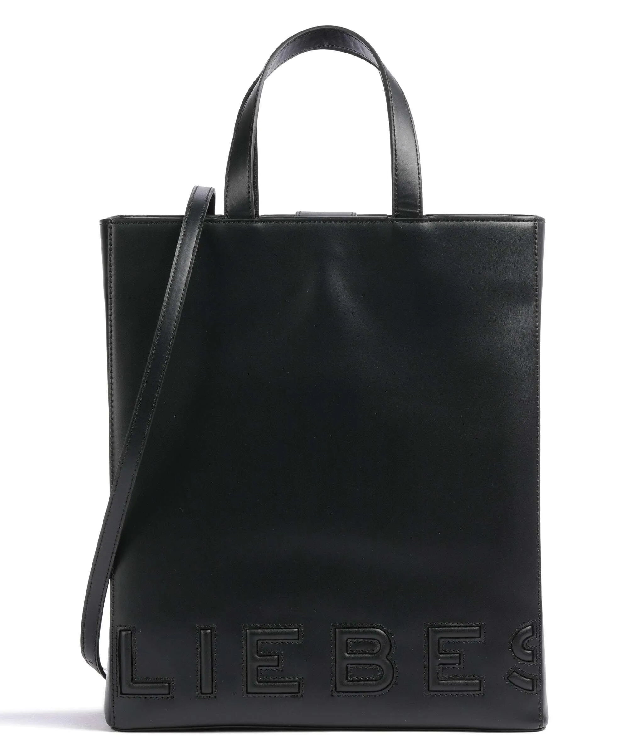  Liebeskind Paper Bag Logo Carter M Borsa a mano pelle liscia nero  