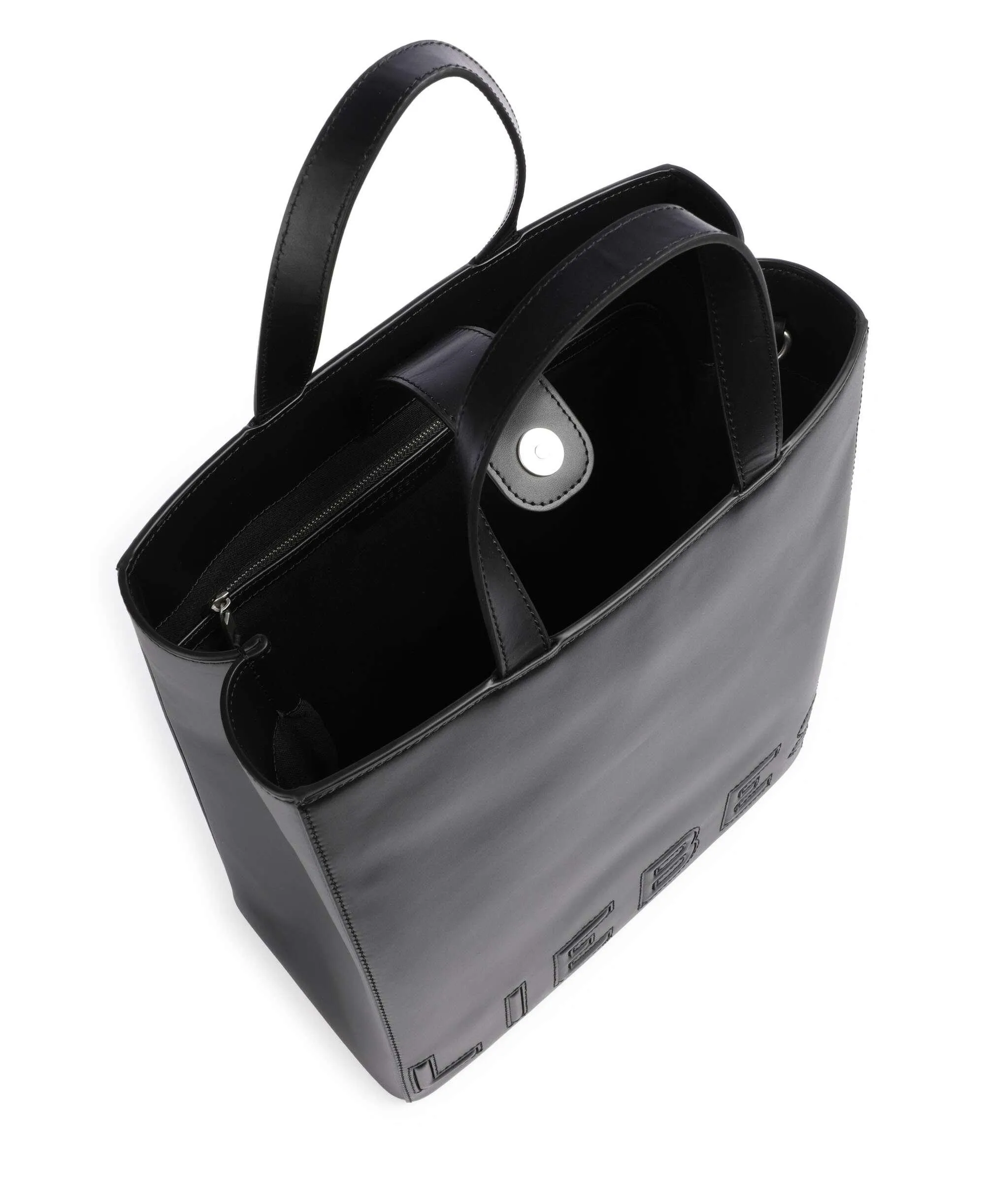  Liebeskind Paper Bag Logo Carter M Borsa a mano pelle liscia nero  